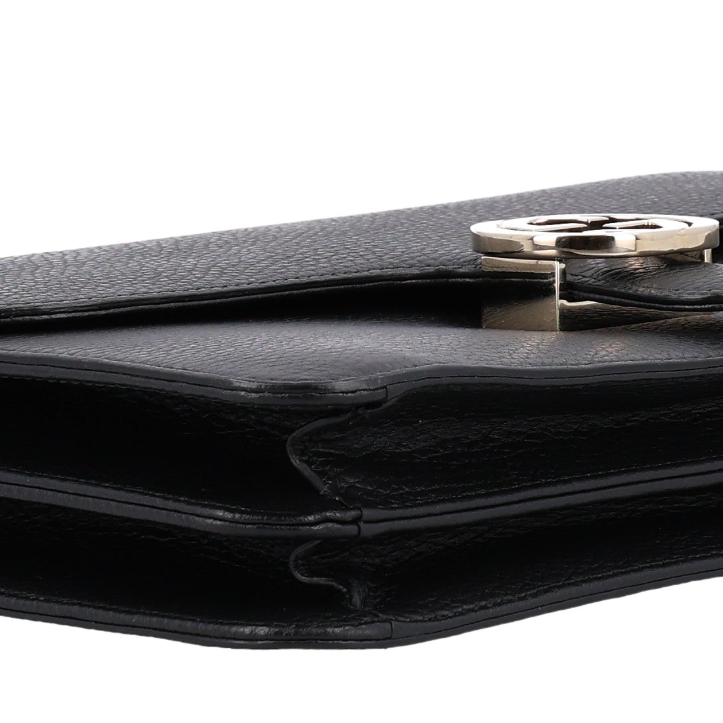 Dollar Calfskin Interlocking G Shoulder Bag Black