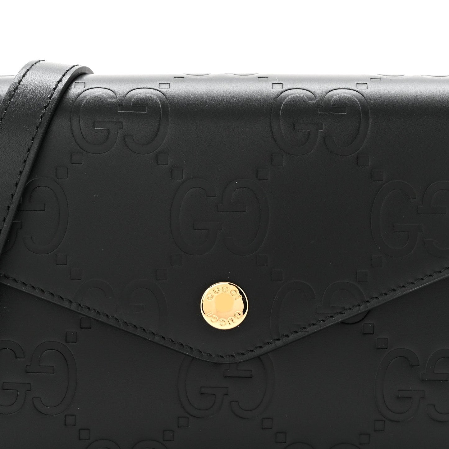 Gilbert Calfskin GG Super Mini Shoulder Bag Black