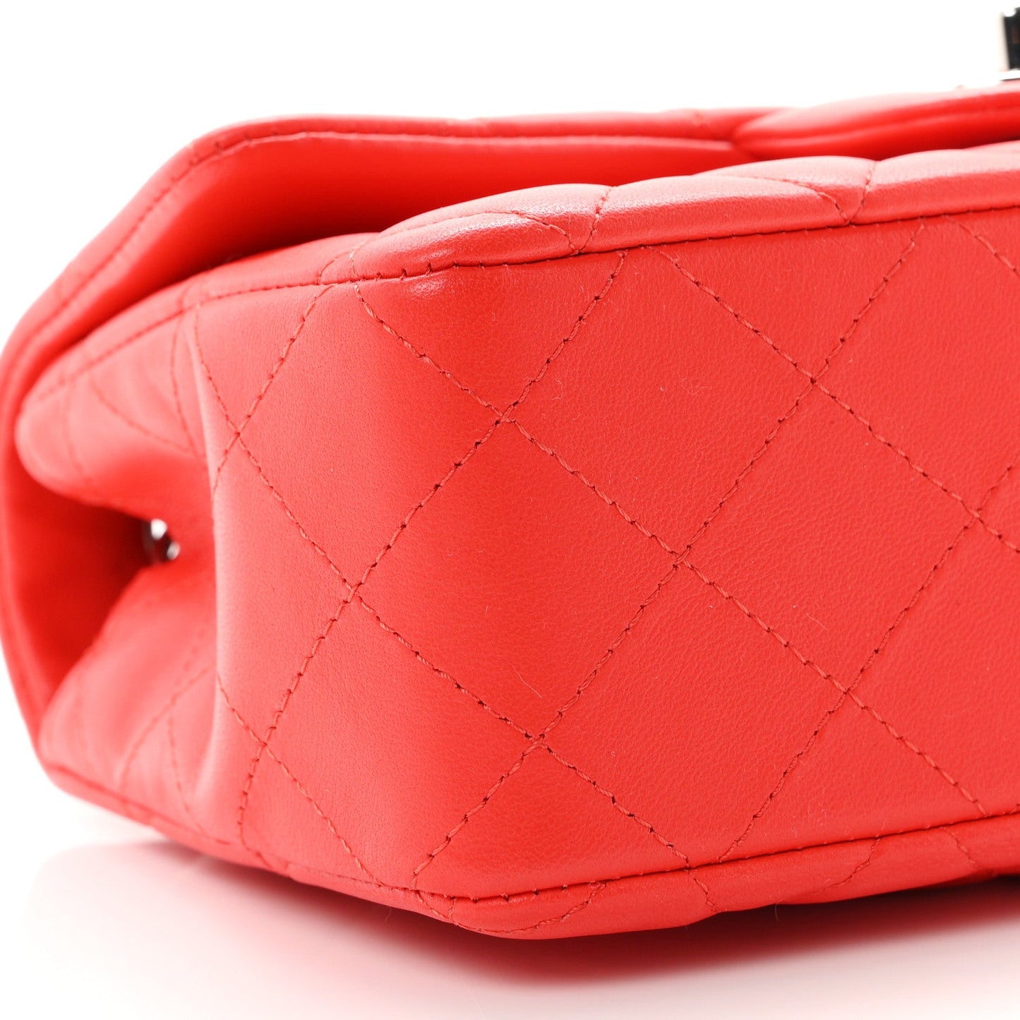 Lambskin Quilted Mini Rectangular Flap Red