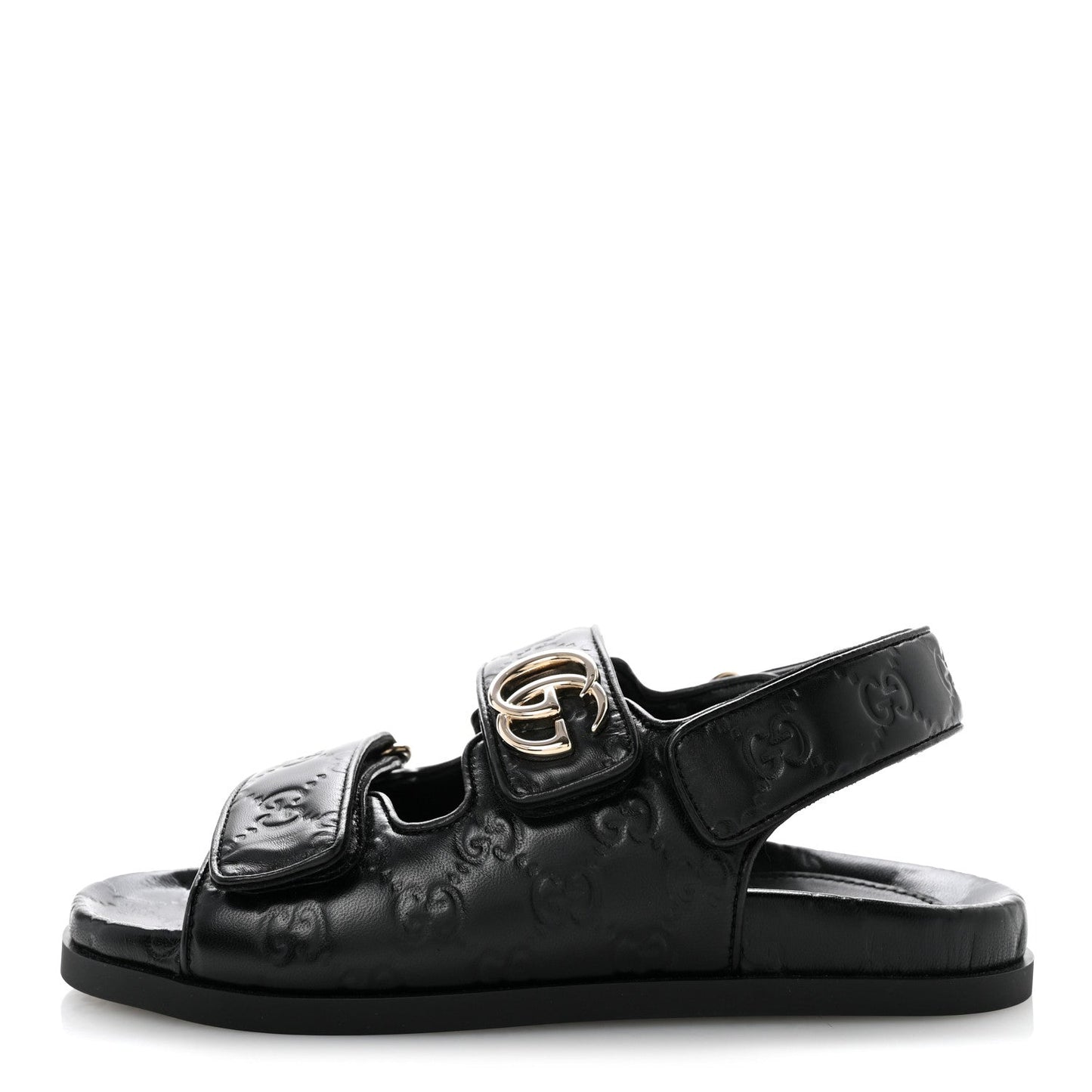 Guccissima GG Embossed Womens Sandals 36.5 Black