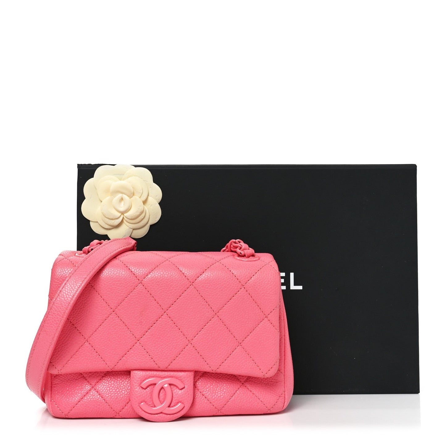 Caviar Quilted Mini Incognito Square Flap Pink