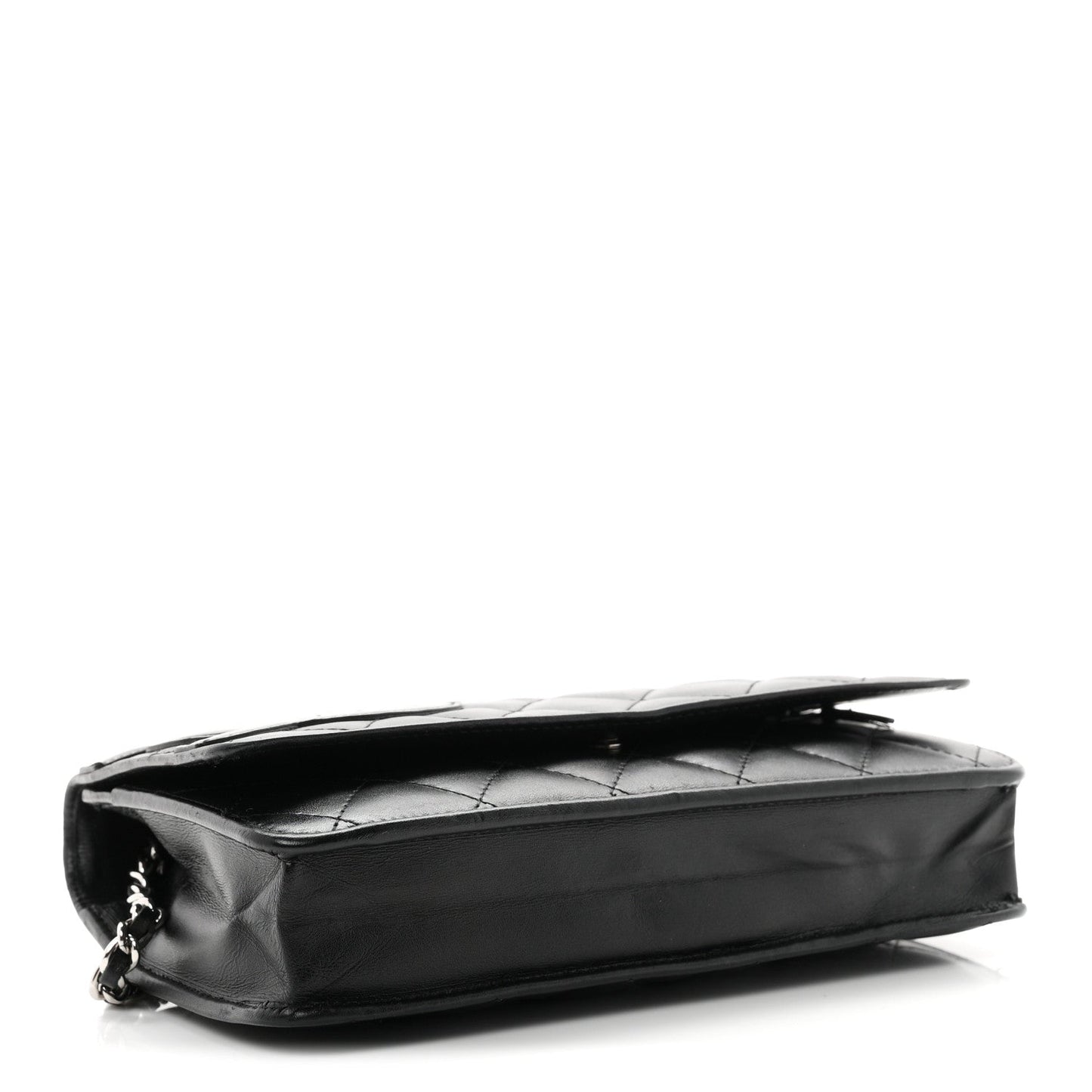 Calfskin Quilted Cambon Wallet on Chain WOC Black