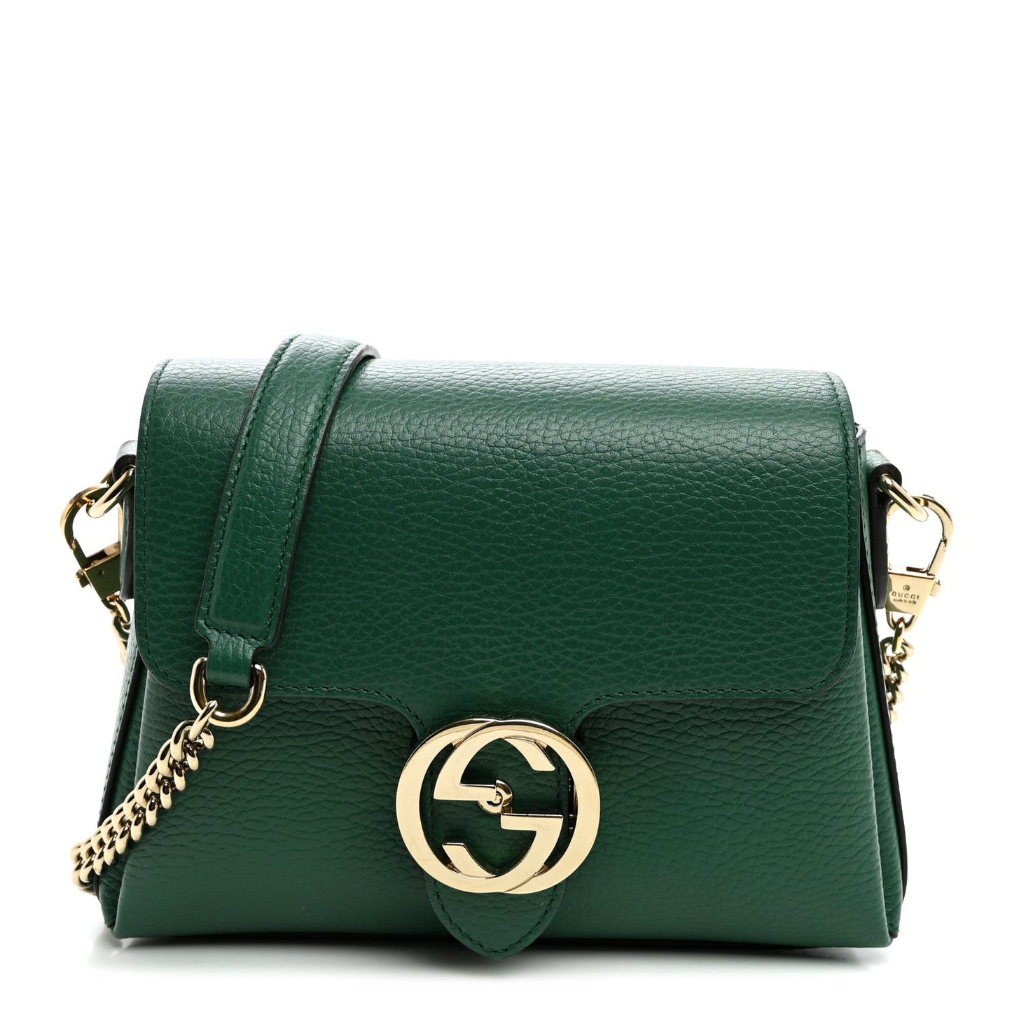 Dollar Calfskin Interlocking G Crossbody Bag Emerald