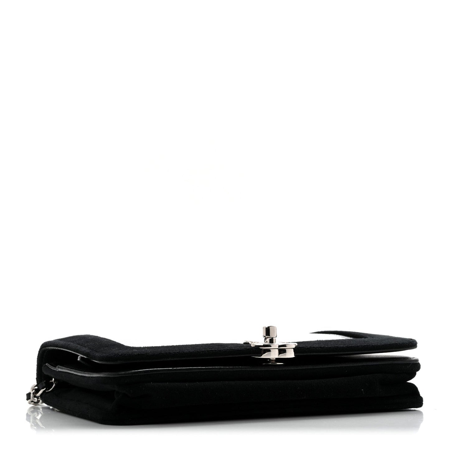 Velvet Mirror Embellished Boy Wallet On Chain WOC Argent