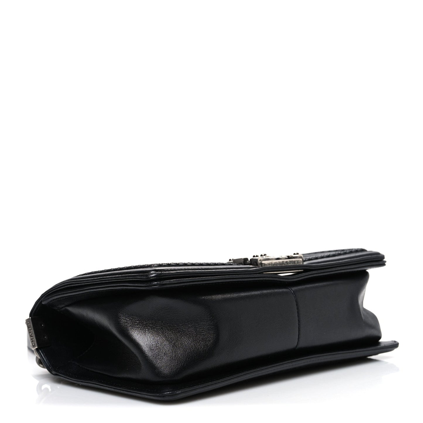 Lambskin Stitched Medium Boy Flap Black