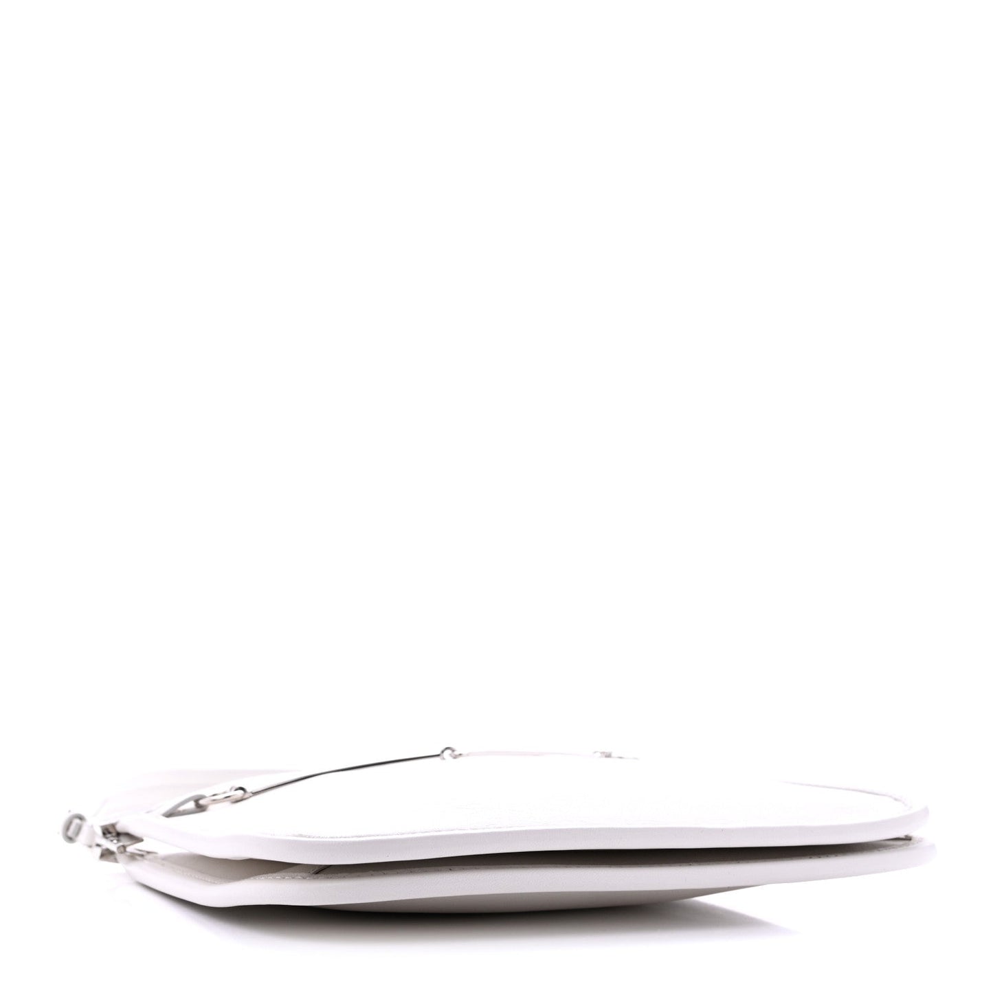 Calfskin Horsebit Slim Shoulder Bag White