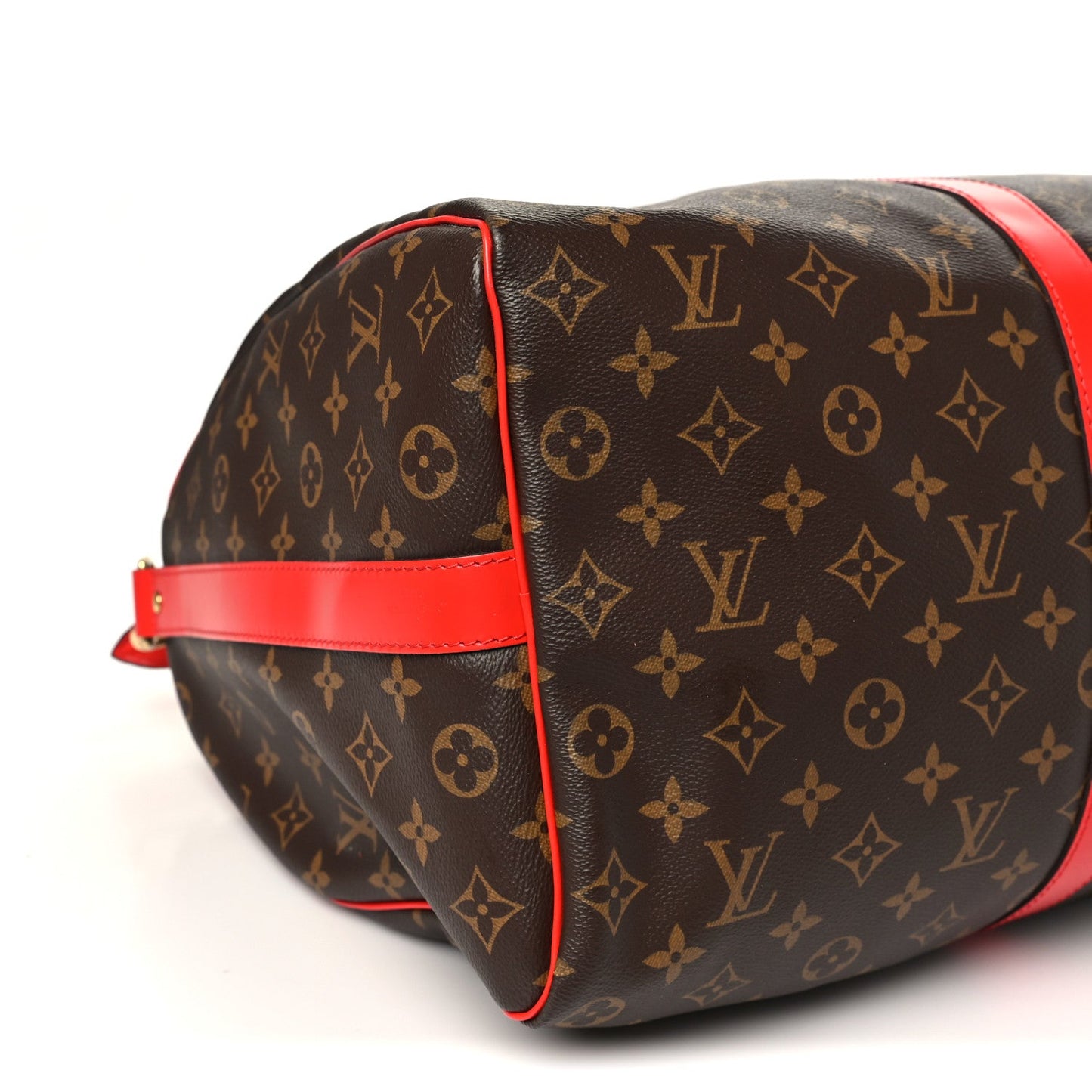 Calfskin Monogram Keepall Bandouliere 50 Coquelicot
