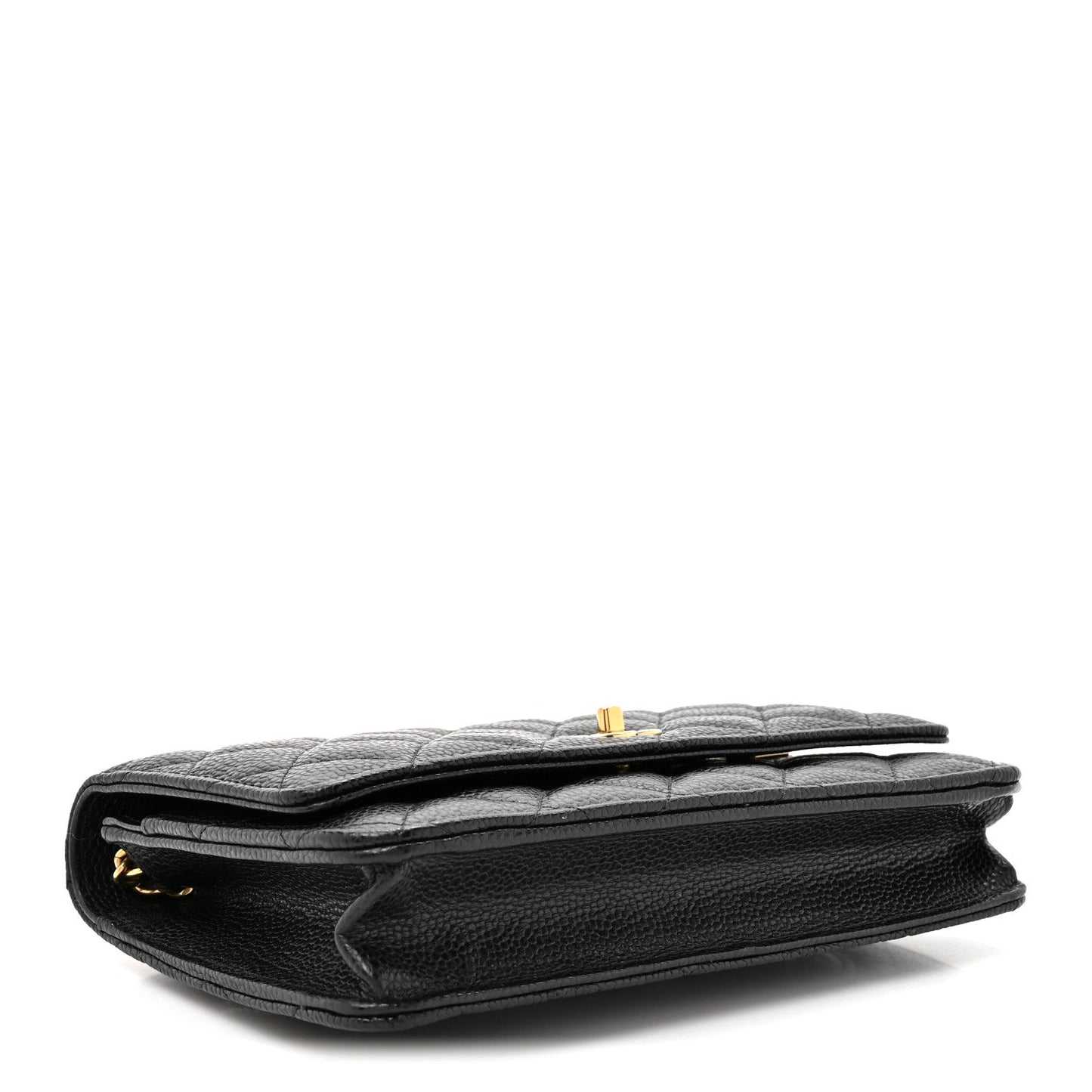 Caviar Quilted CC Turnlock Wallet On Chain WOC Black