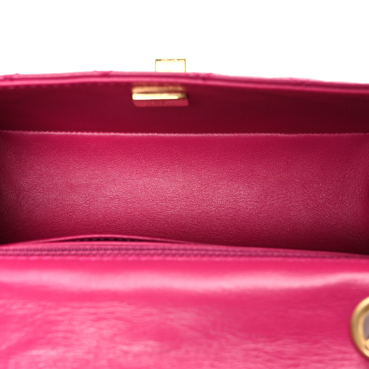 Aged Calfskin Quilted 2.55 Reissue Mini Flap Fuchsia