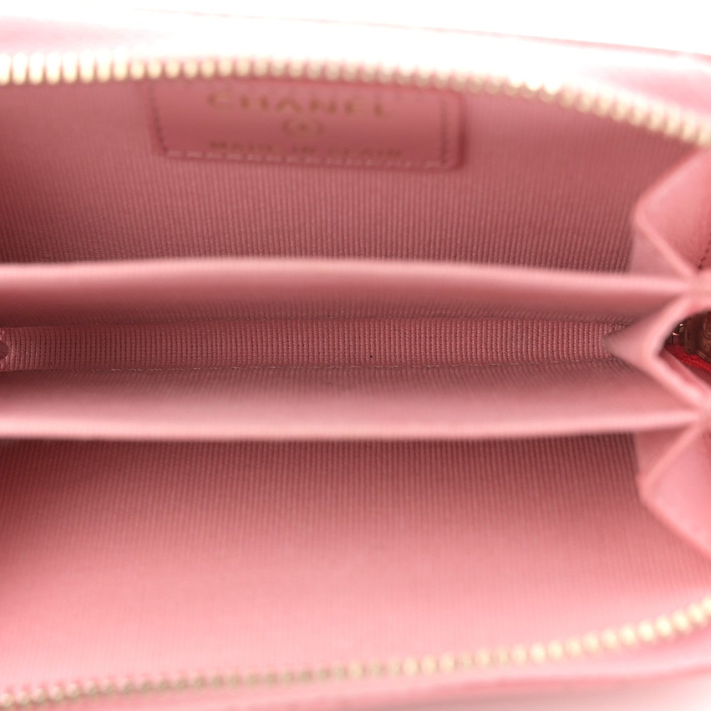 Caviar Quilted Zip Coin Purse Pink