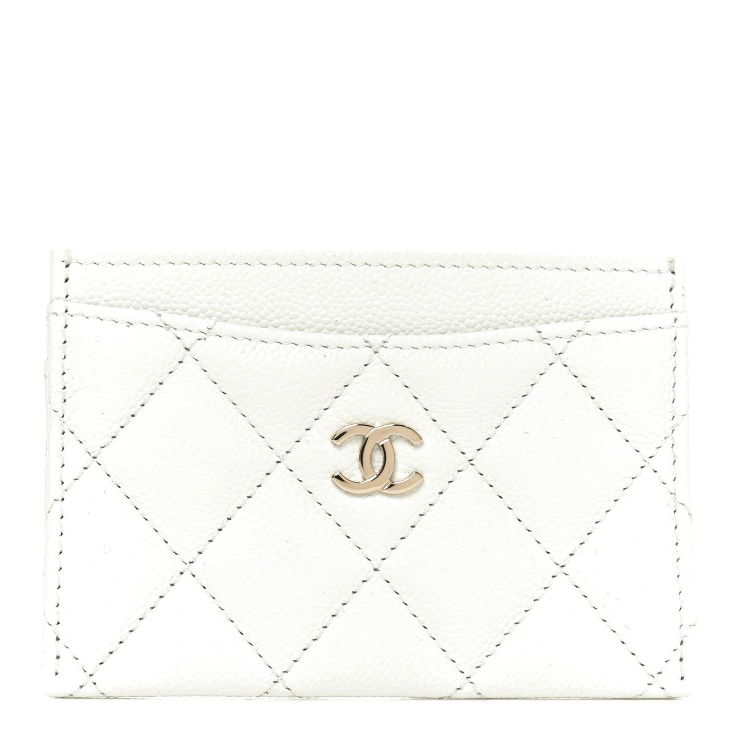 Caviar Quilted Card Holder Light Blue
