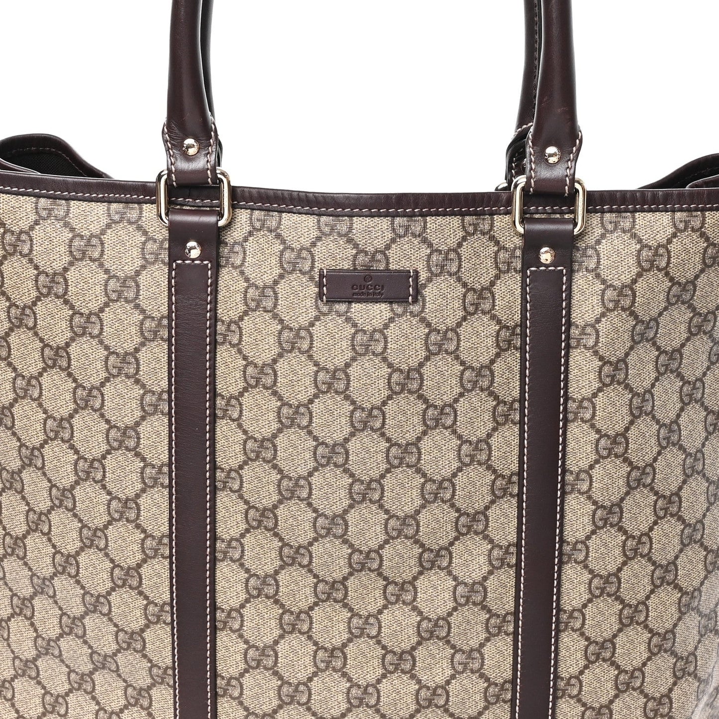GG Plus Monogram Joy Vertical Tote Dark Brown
