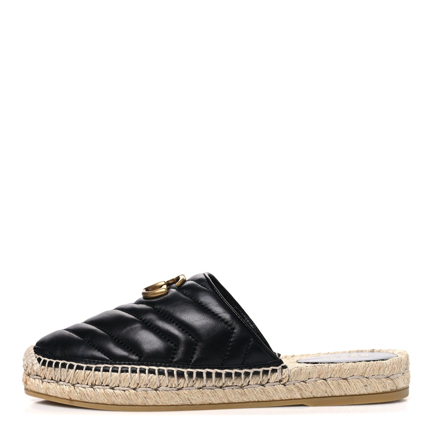 Nappa Matelasse GG Marmont Espadrille Slippers 37.5 Black