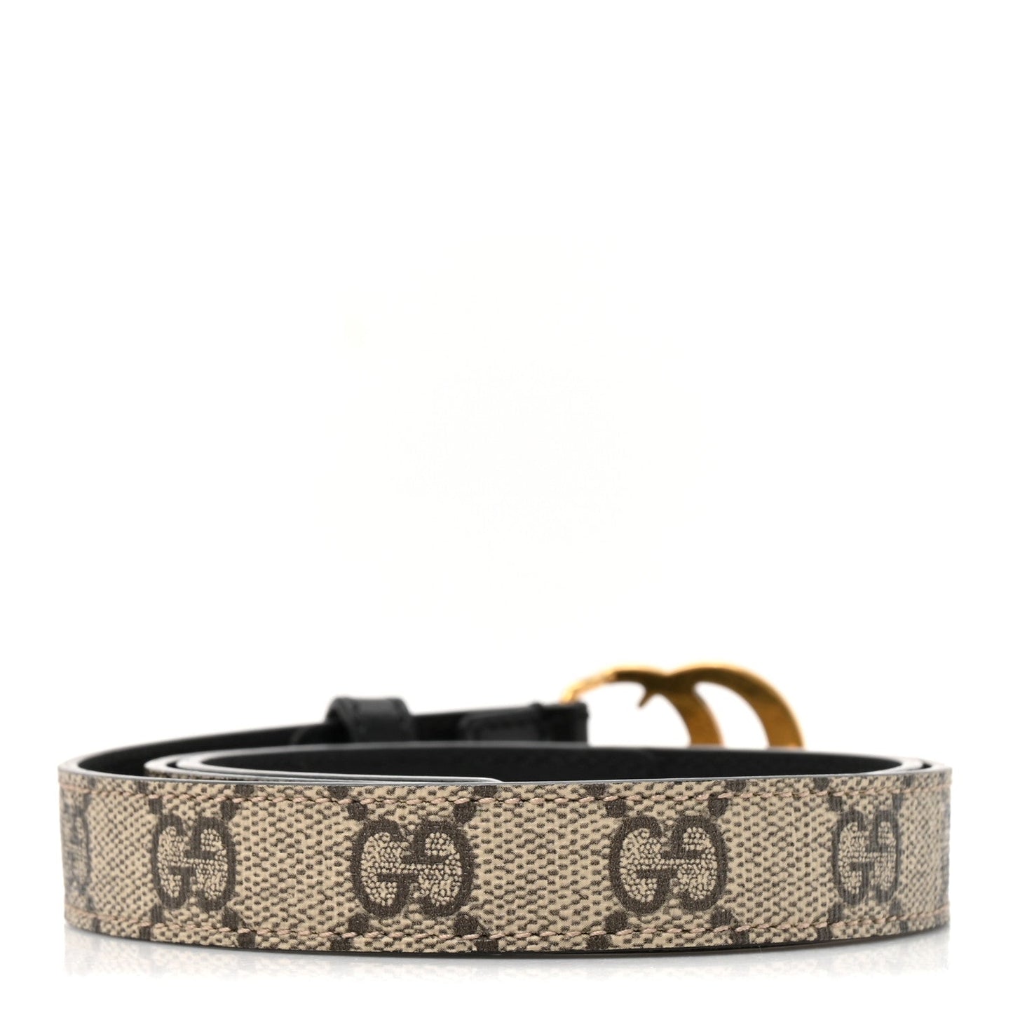 GG Supreme Monogram Matte Plutone Calfskin Double G 20mm Belt 75 30 Beige Ebony New Acero