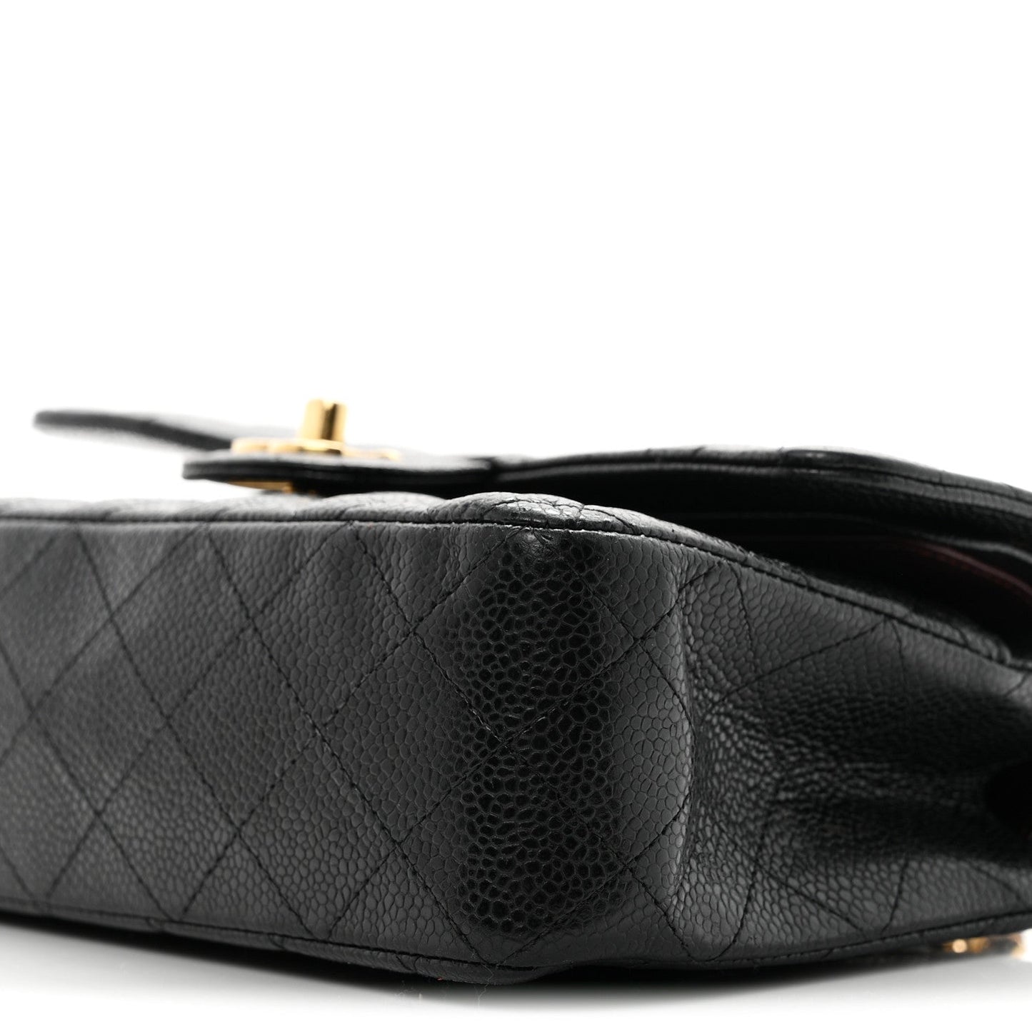 Caviar Quilted Small Double Flap Black