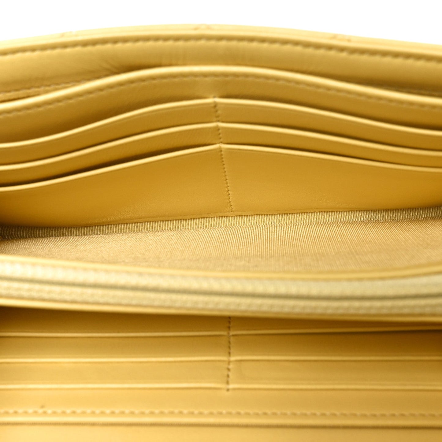 Lambskin Quilted Large Boy Flap Wallet Yellow
