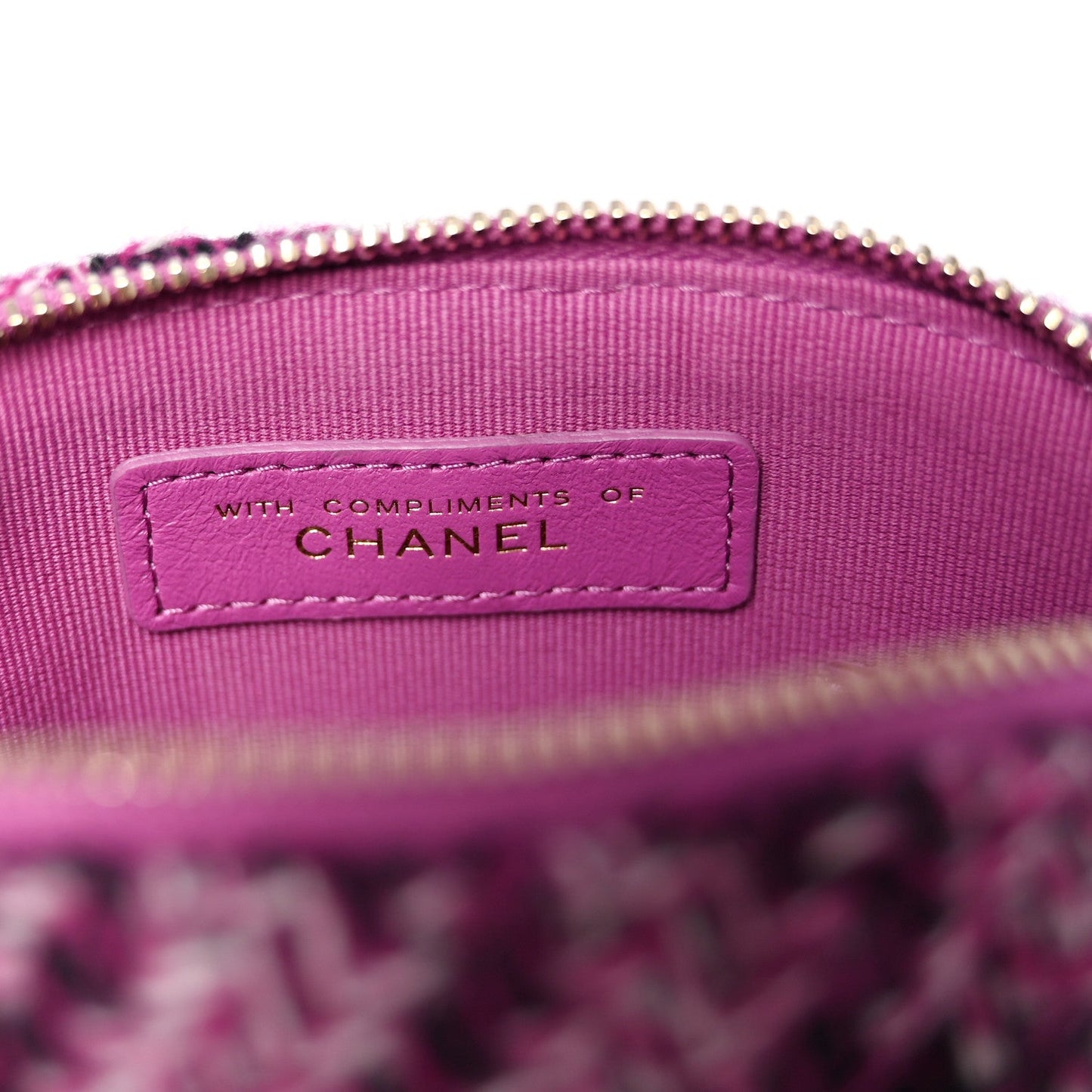 Tweed Quilted Mini Clutch With Chain Purple