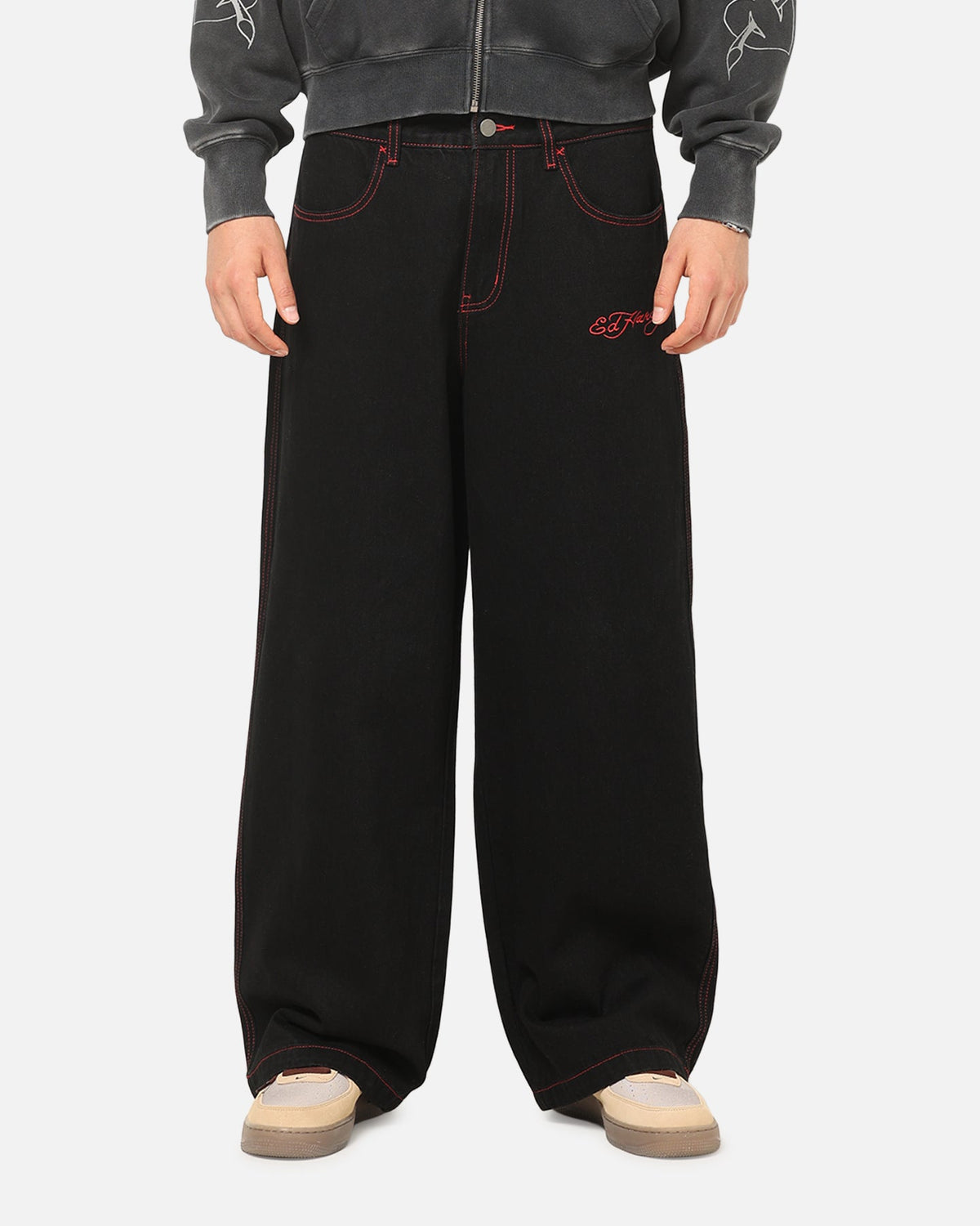 Ed Hardy Skull Rhinestone Jeans Black
