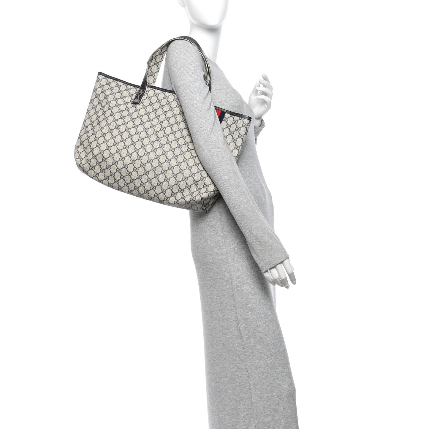 GG Plus Monogram Medium Signature Web Loop Tote Navy