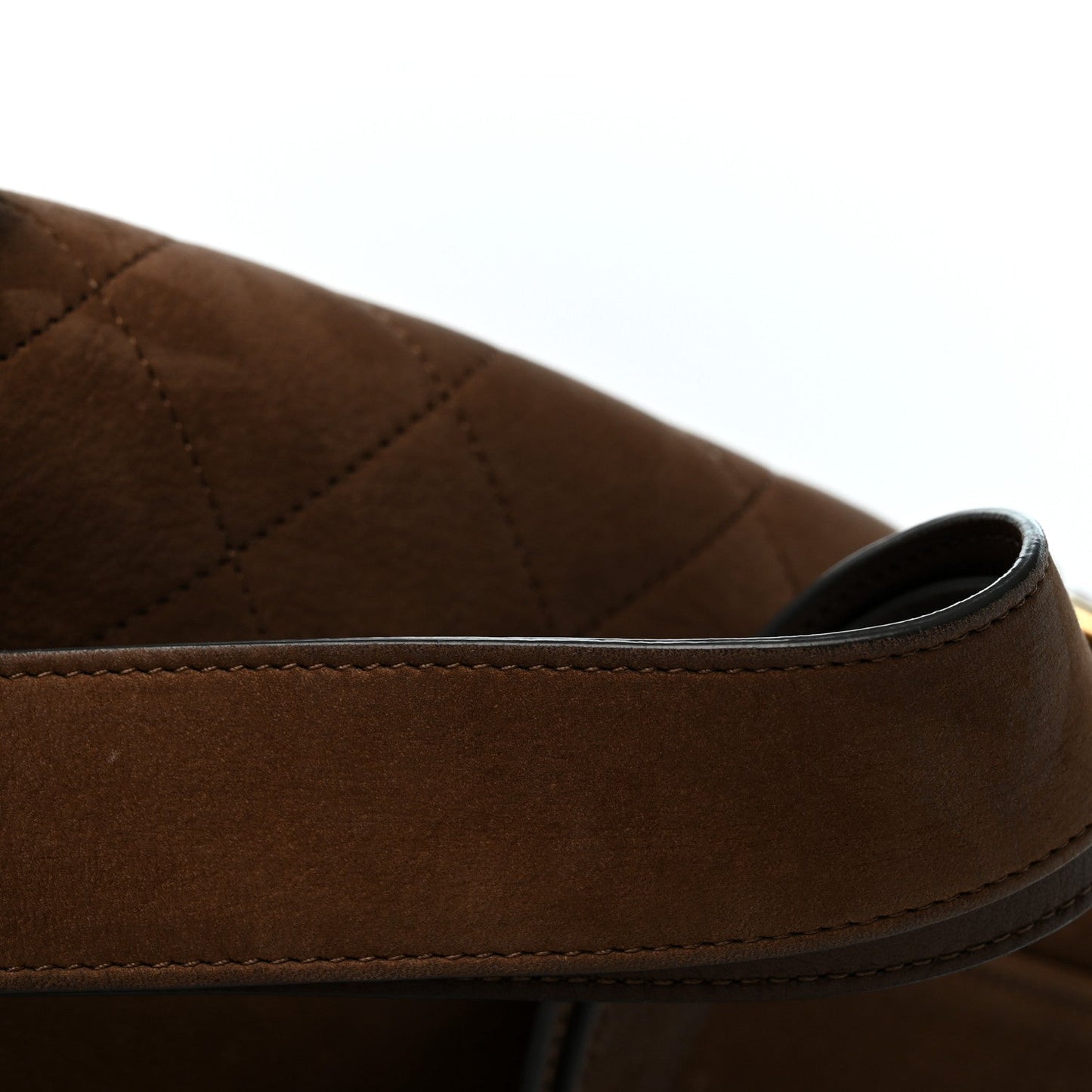 Suede Calfskin Stitched Small Paris in Rome Messenger Brown