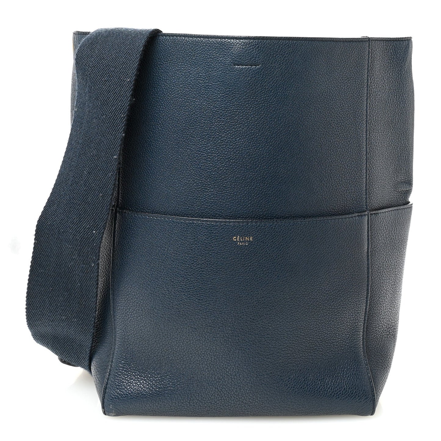 Goatskin Sangle Bucket Bag Blue