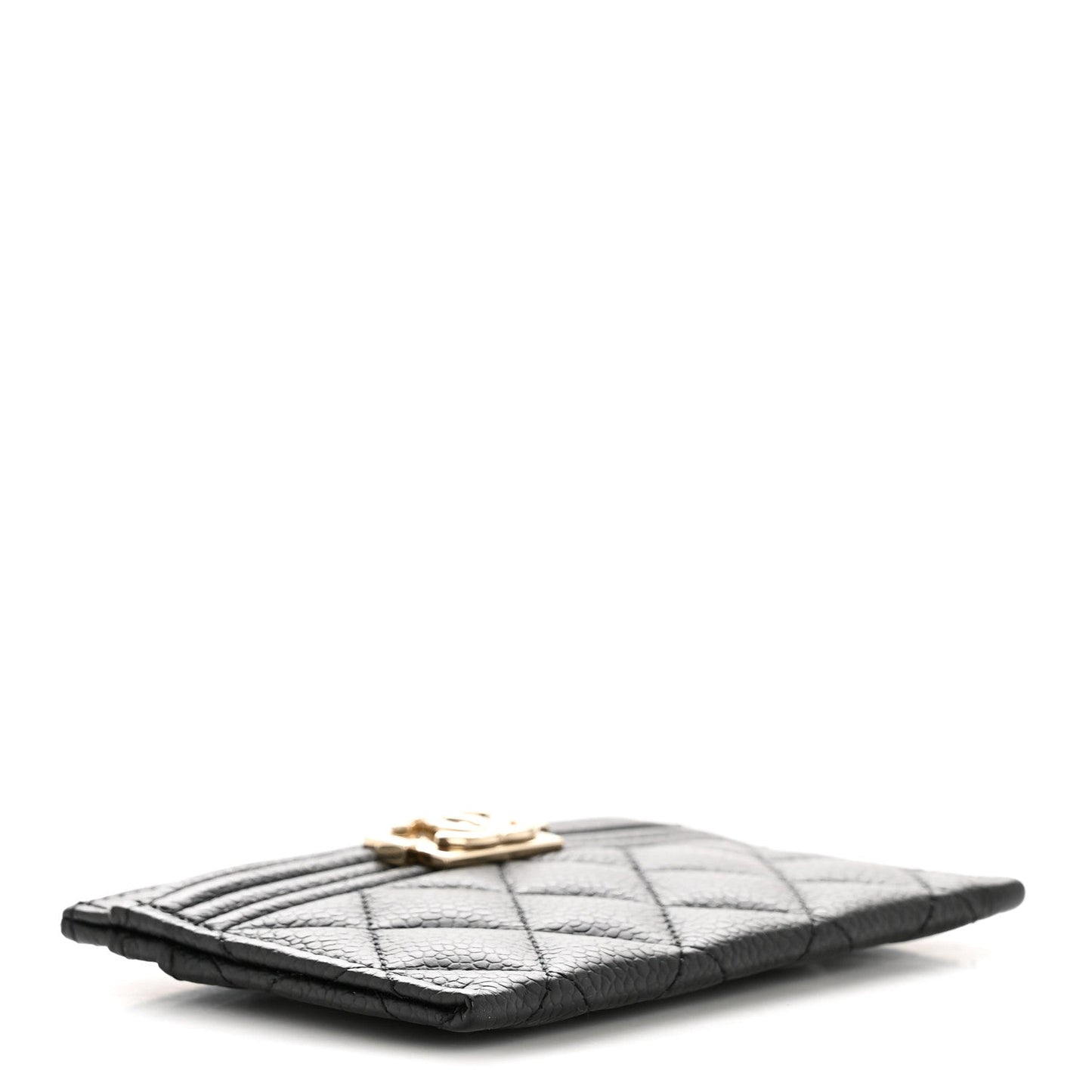 Caviar Quilted Boy Card Holder Black