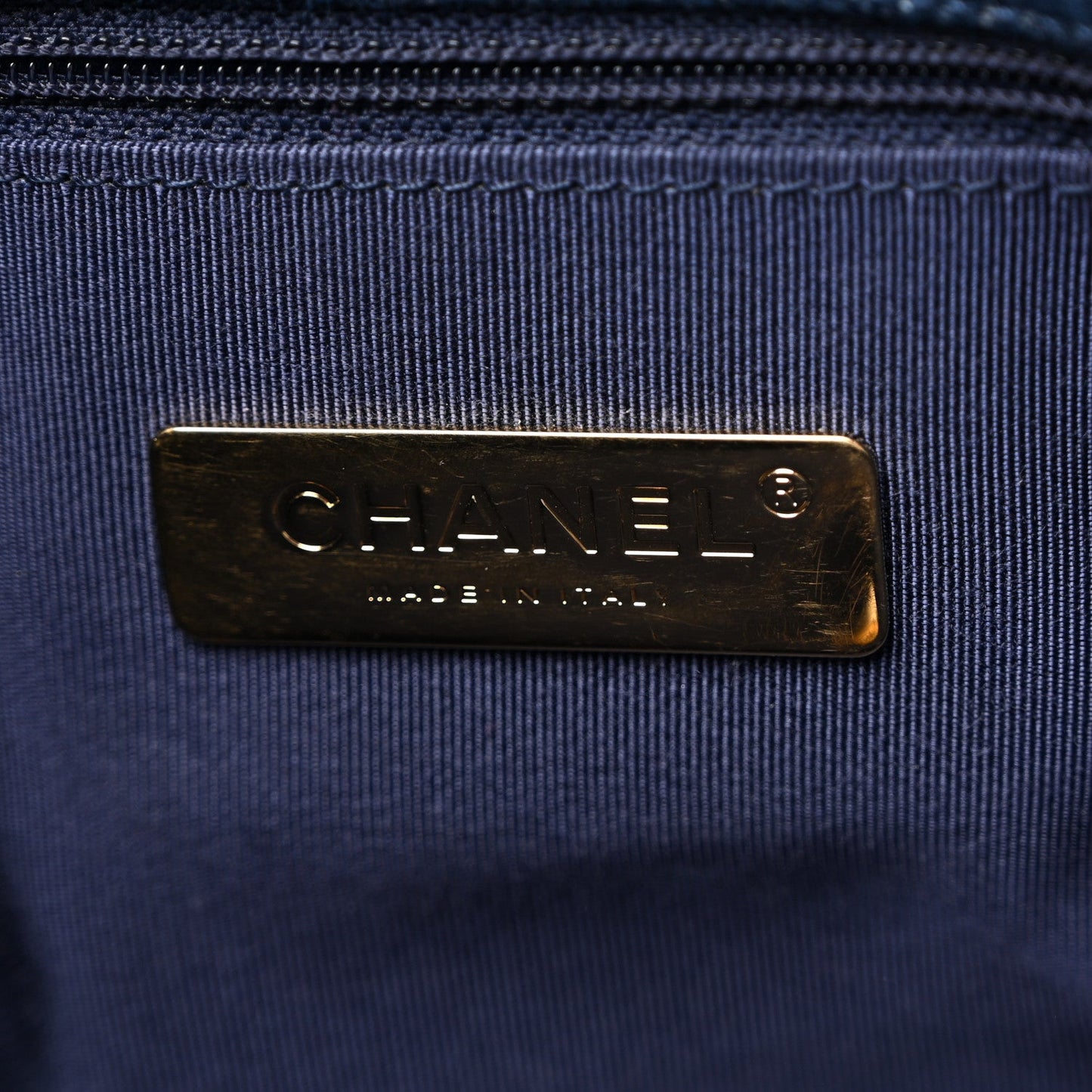 Denim Quilted Medium Chanel 19 Flap  Blue