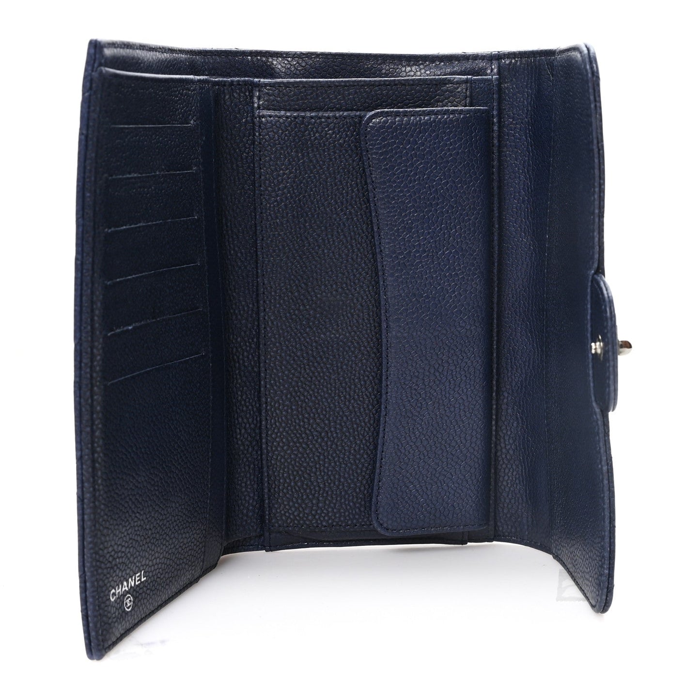 Caviar Quilted Reissue Long Flap Wallet Navy