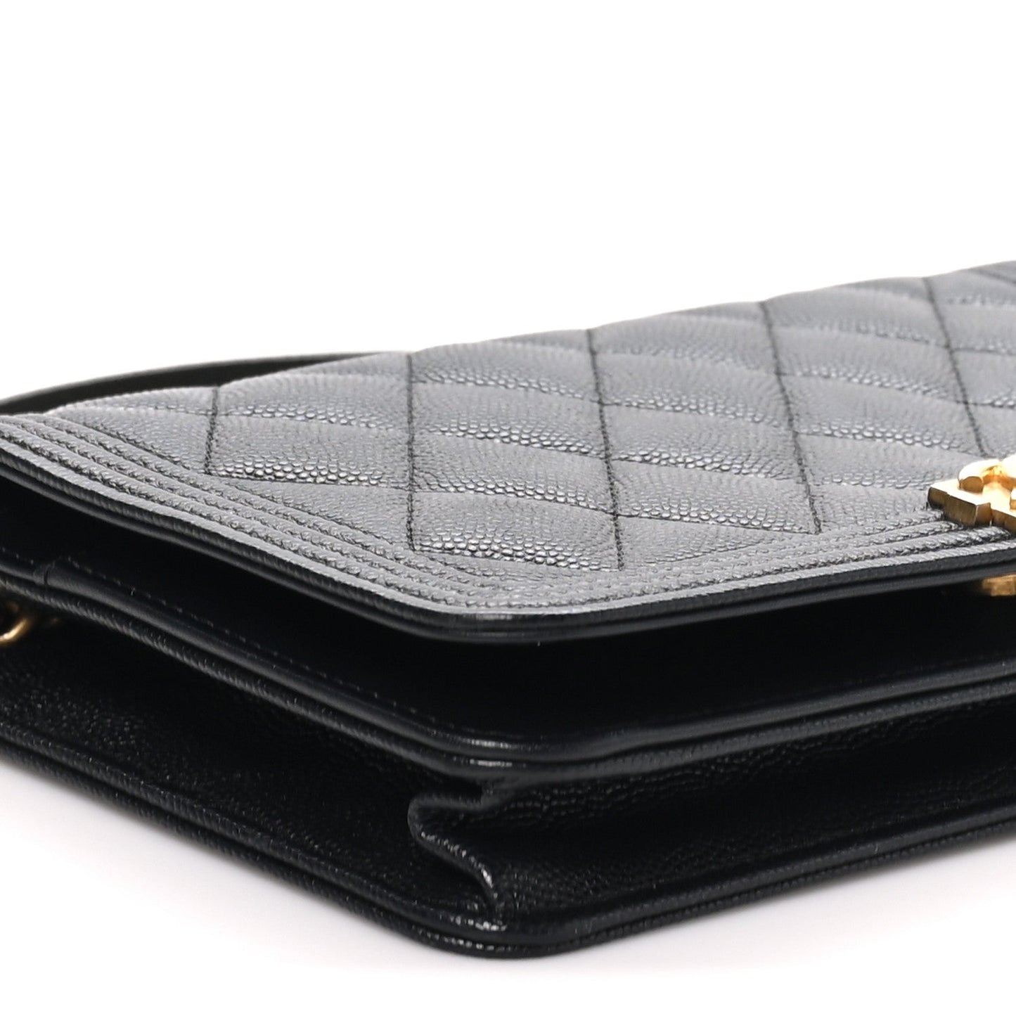 Caviar Quilted Boy Wallet On Chain WOC Black
