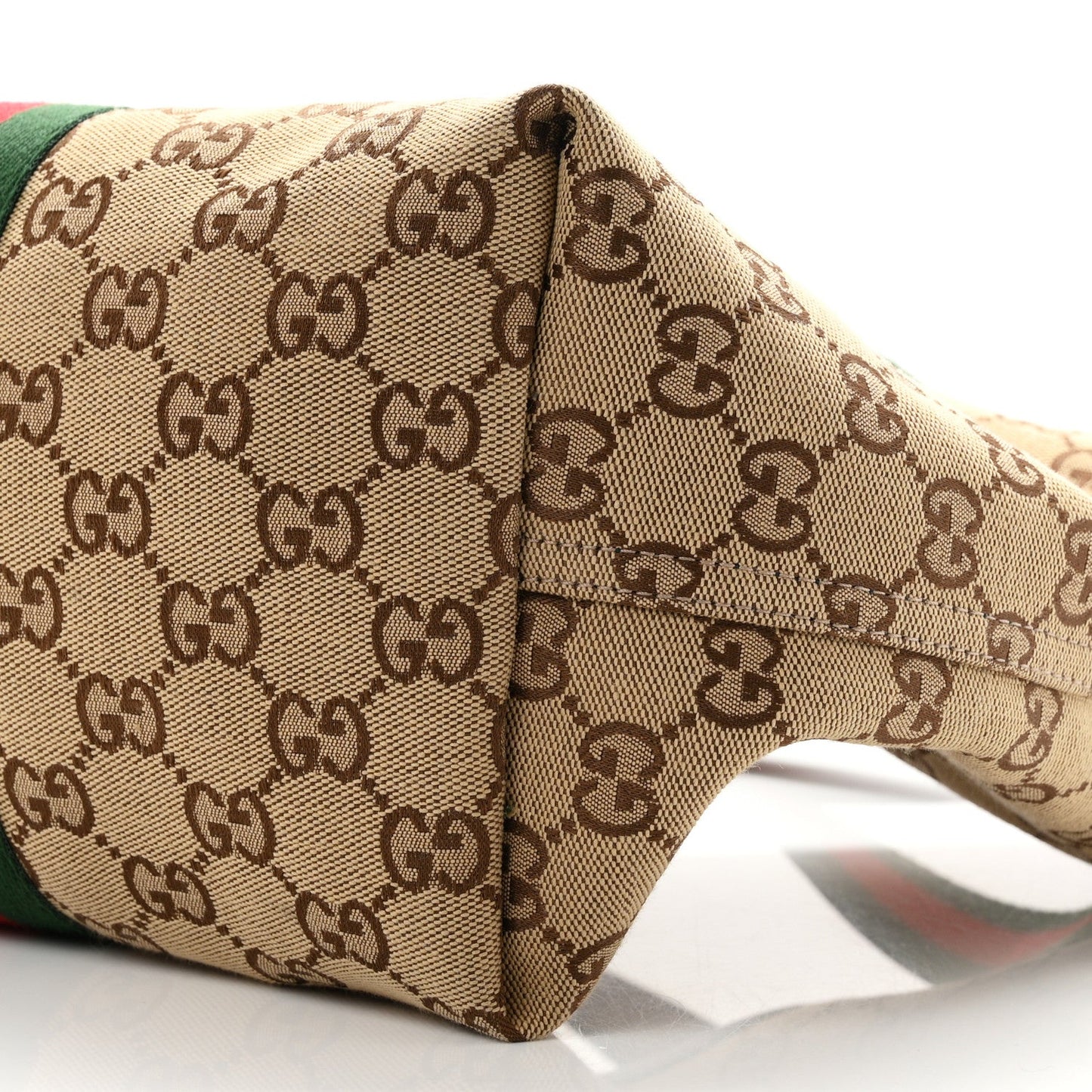 Monogram Web Small Giglio Tote Beige Dark Brown