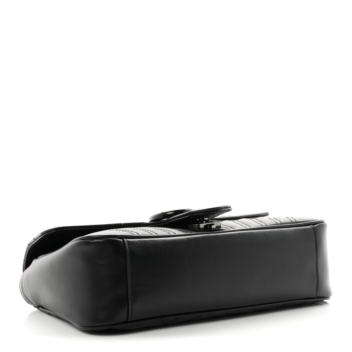 Calfskin Matelasse Monochrome Small GG Marmont Shoulder Bag Black