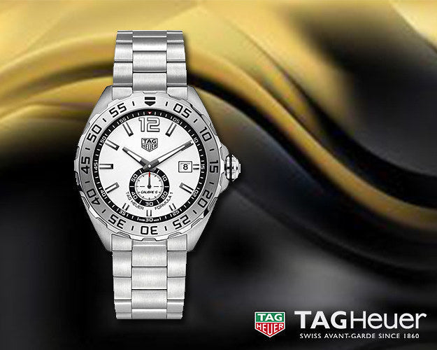 Tag Heuer Formula 1  Calibre 6 Automatic White Dial Silver Steel Strap Watch for Men - WAZ2013.BA0842