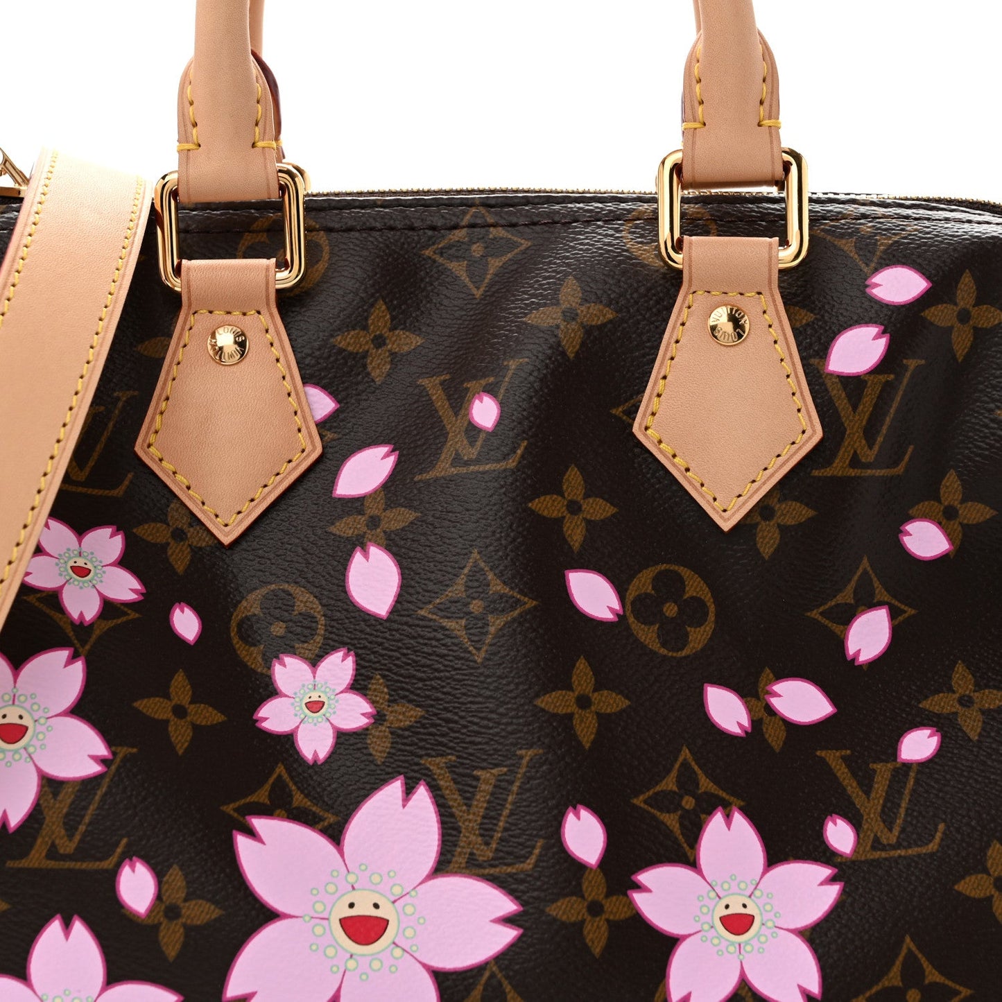 LV X TM Monogram Cherry Blossom Speedy Bandouliere 25 Sakura Brown