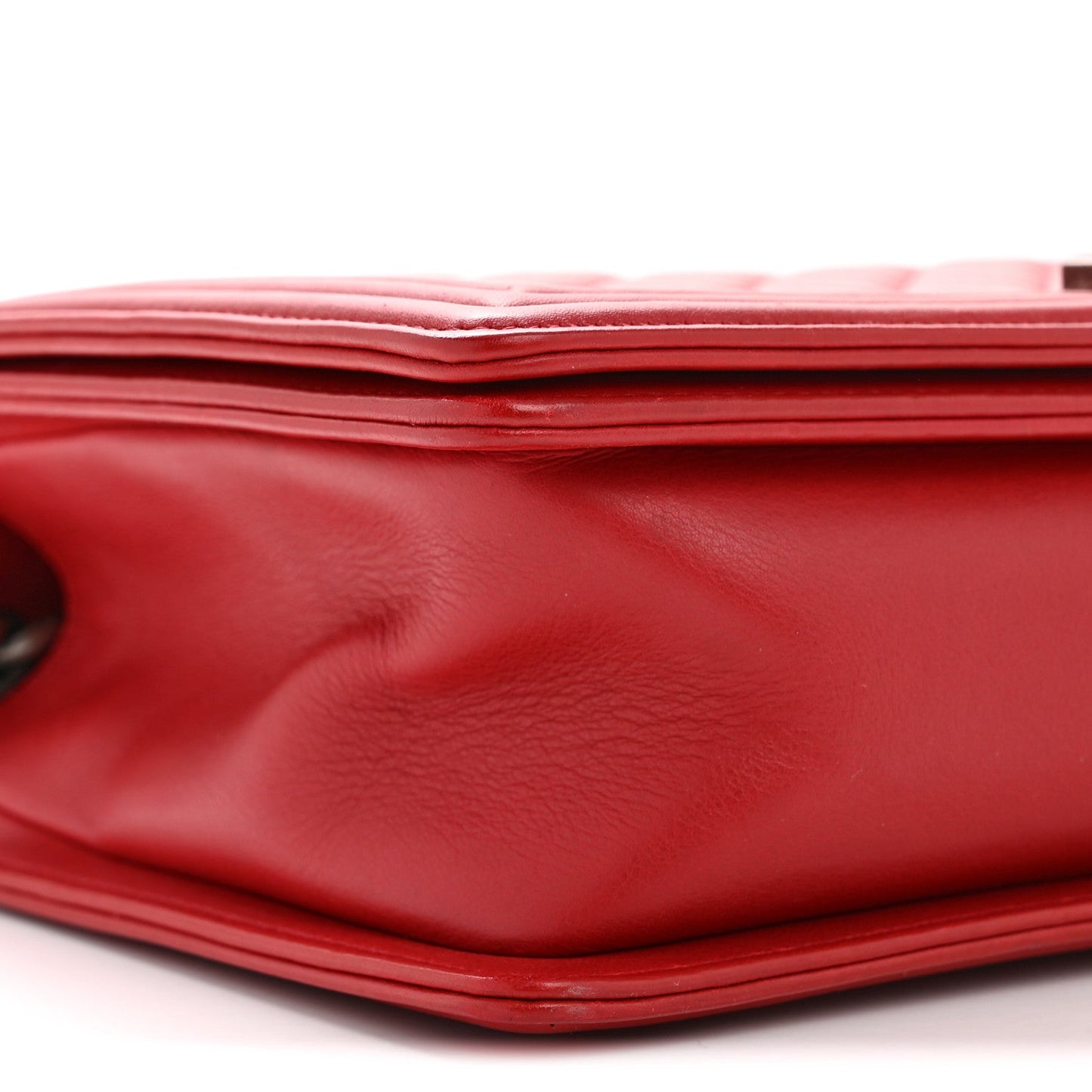 Calfskin Quilted New Medium Boy Flap Red