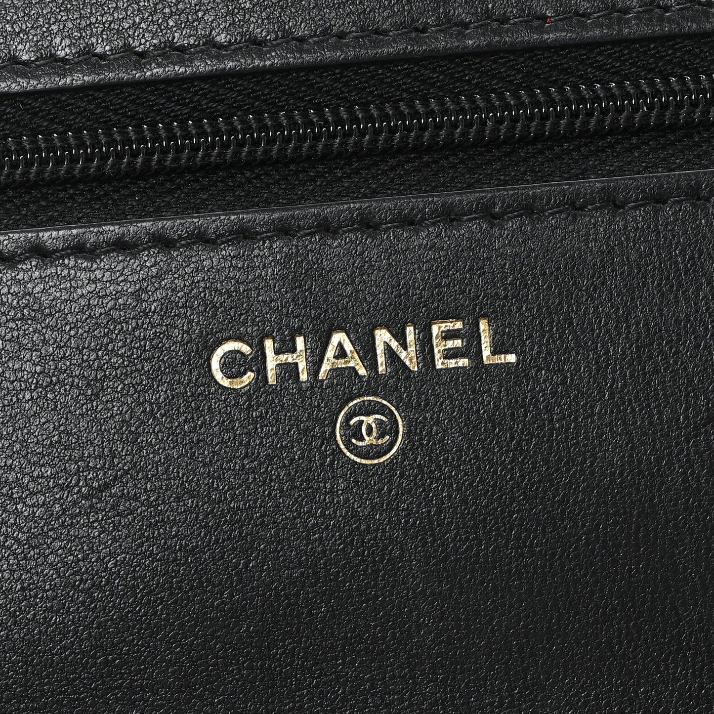 Lambskin Quilted Wallet On Chain WOC Black