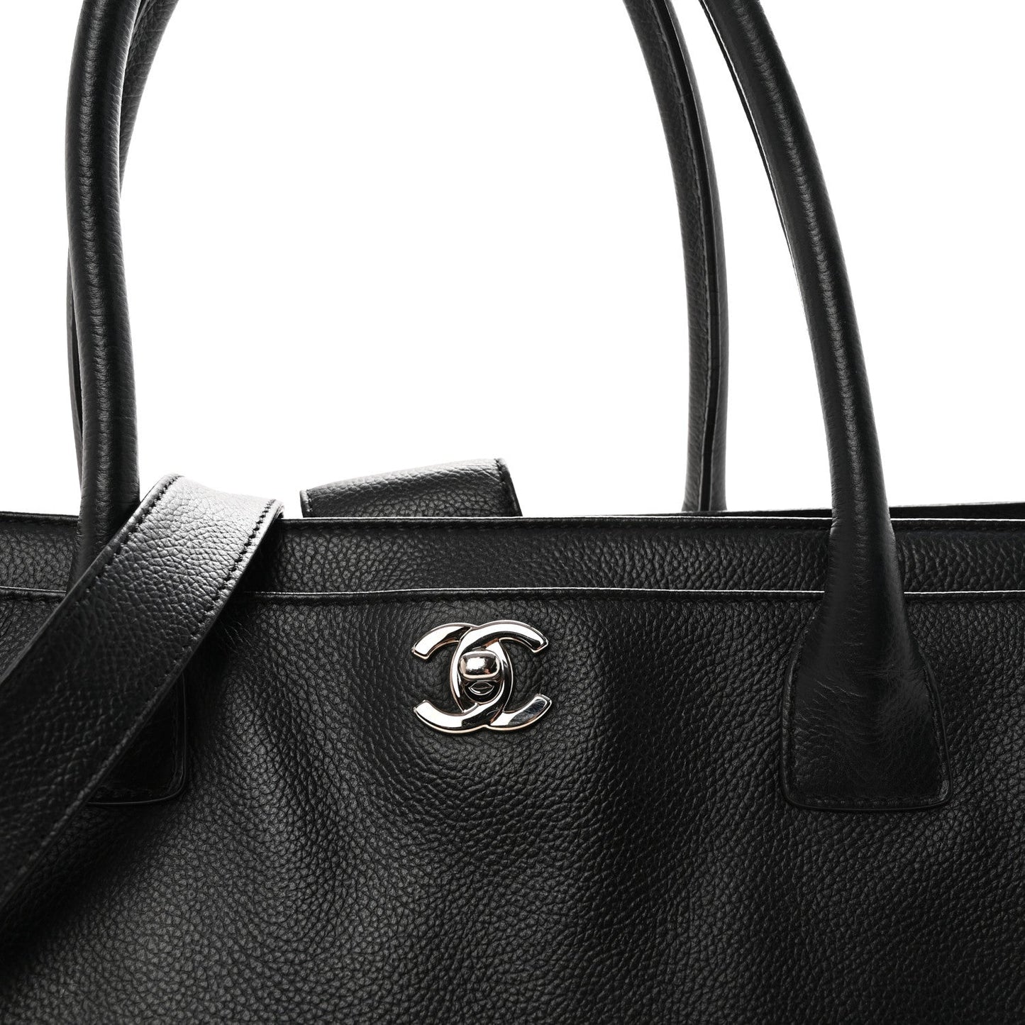 Calfskin Cerf Executive Shopper Tote Black