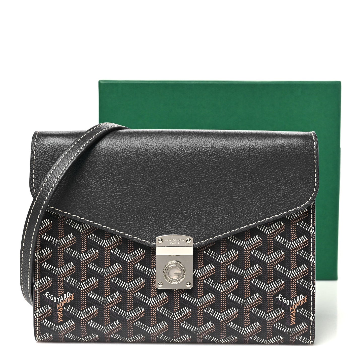 Goyardine Calfskin Chypre Wallet Pouch Navy