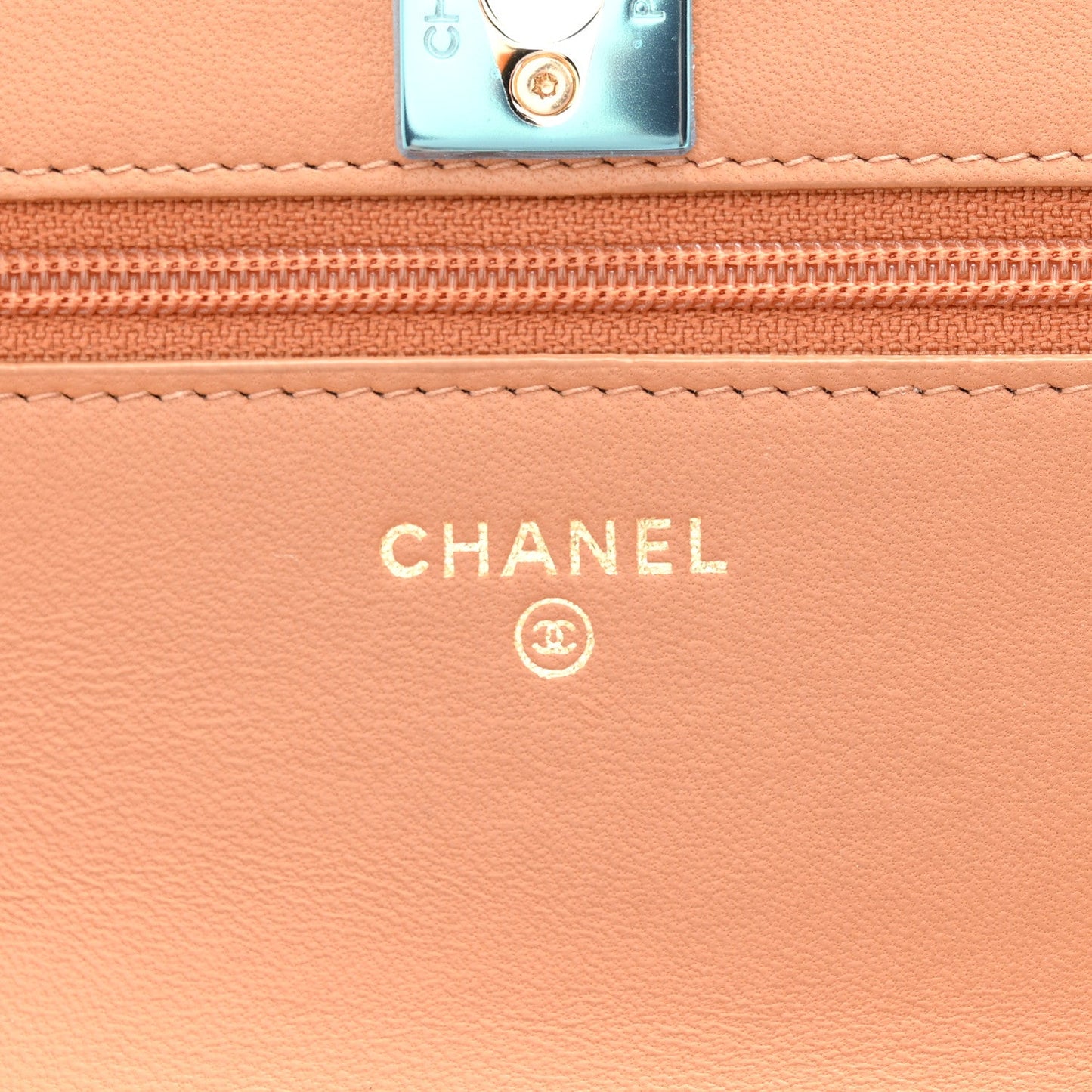 Lambskin Quilted Trendy CC Wallet On Chain WOC Camel