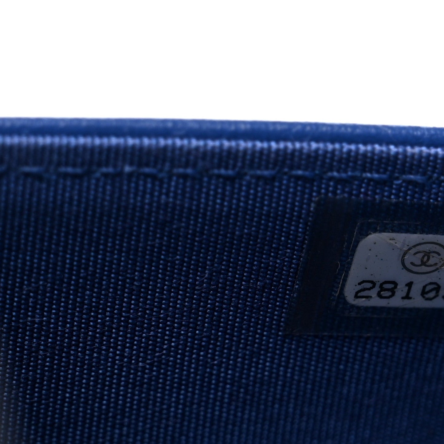 Caviar Quilted Boy Wallet On Chain WOC Dark Blue