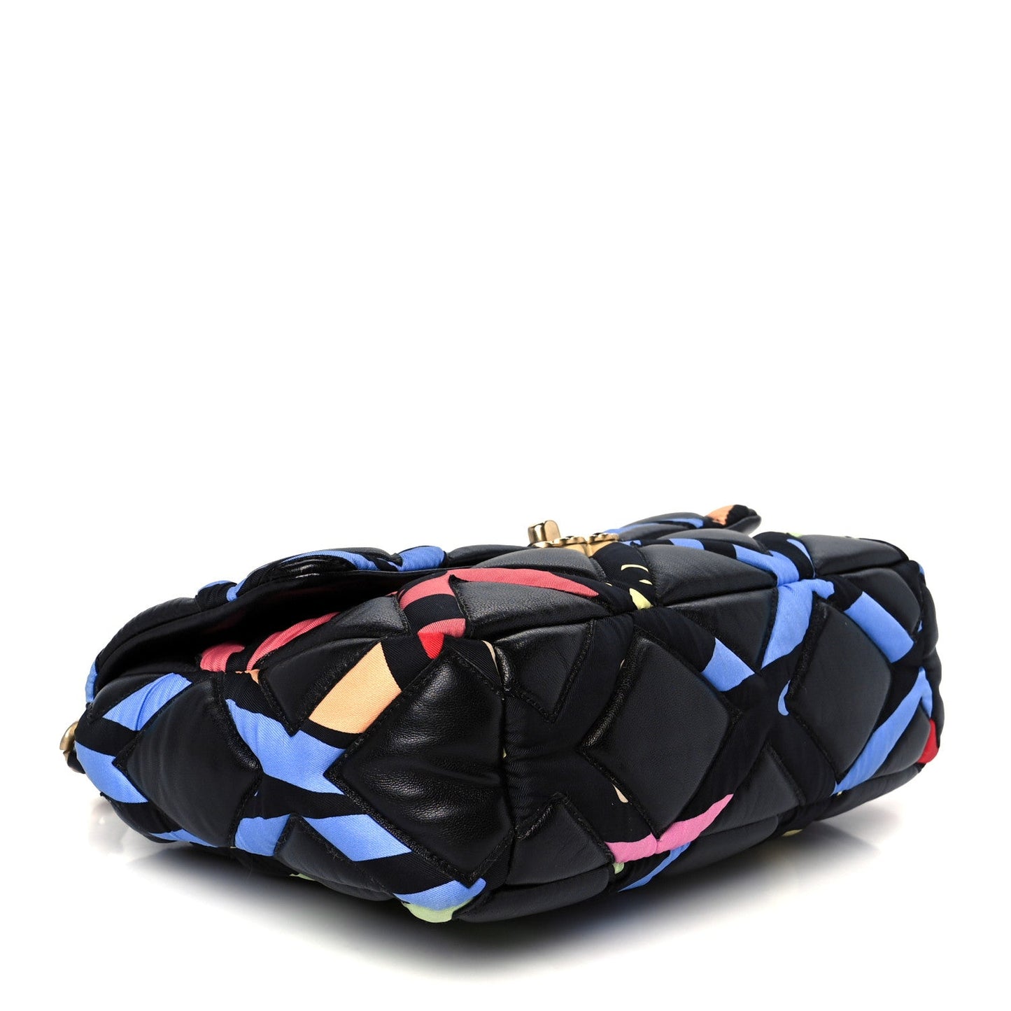 Lambskin Printed Fabric Medium Chanel 19 Flap Black Multicolor