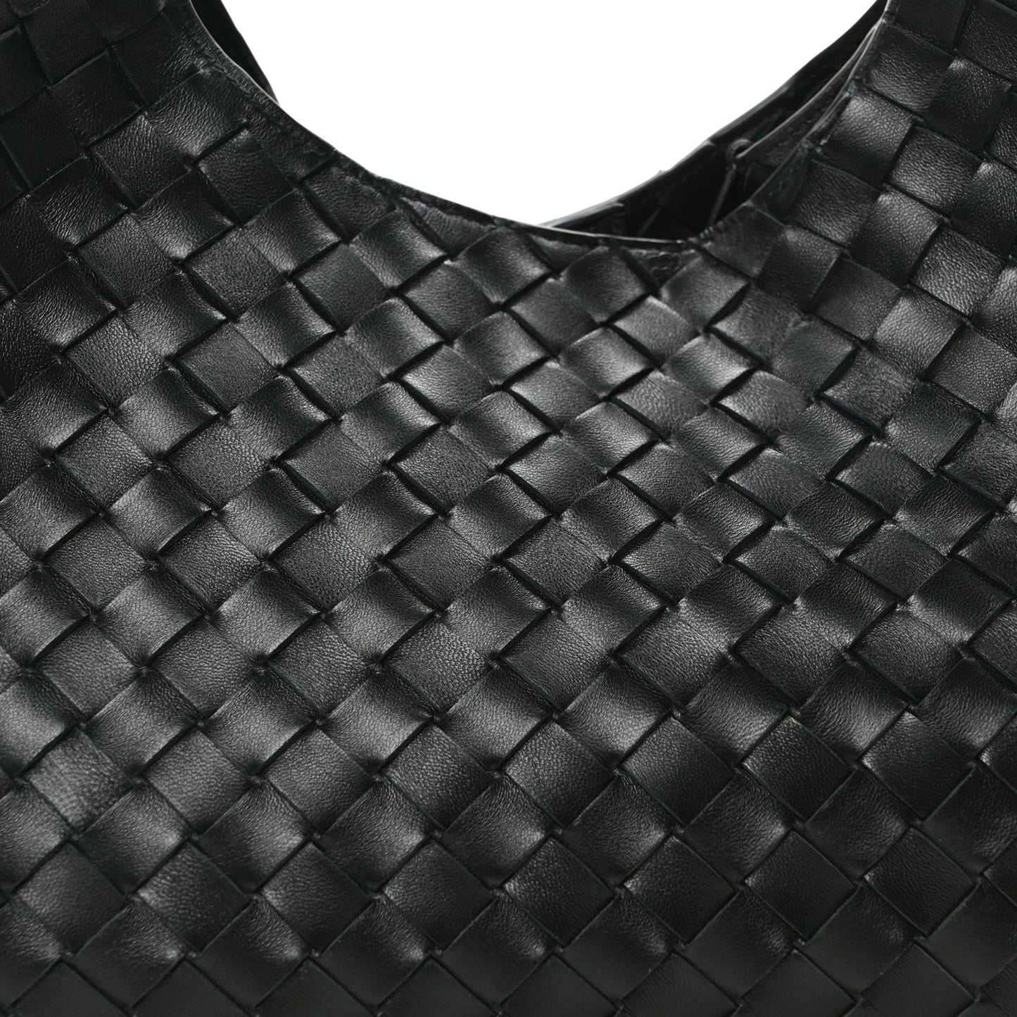 Nappa Intrecciato Medium Campana Shoulder Bag Black