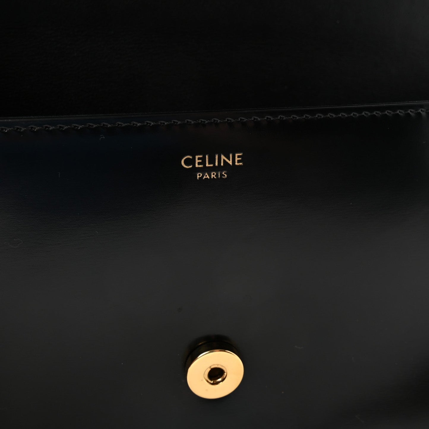 Shiny Calfskin Cuir Triomphe Chain Shoulder Bag Black