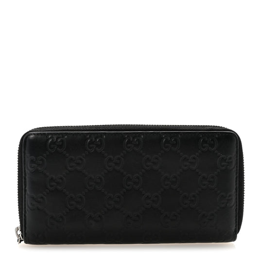 Guccissima Signature Microguccissima Bree Zip Around Wallet Black