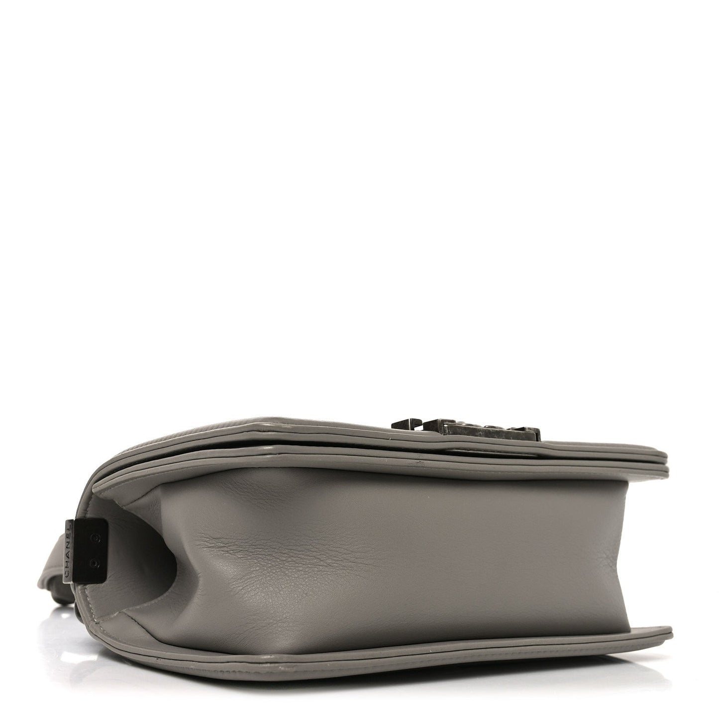 Calfskin Quilted Small Boy Flap Grey