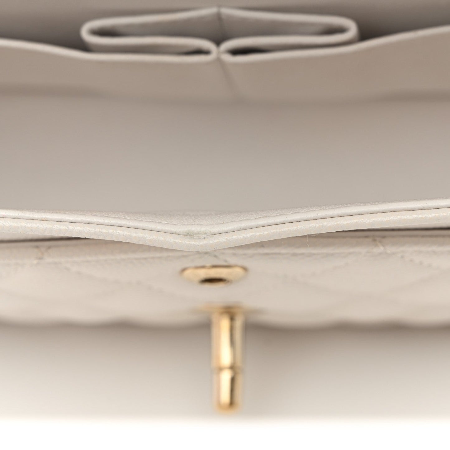 Caviar Quilted Small Double Flap White
