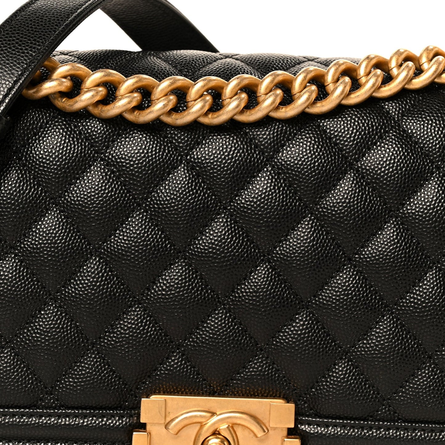Caviar Quilted Medium Boy Flap Black