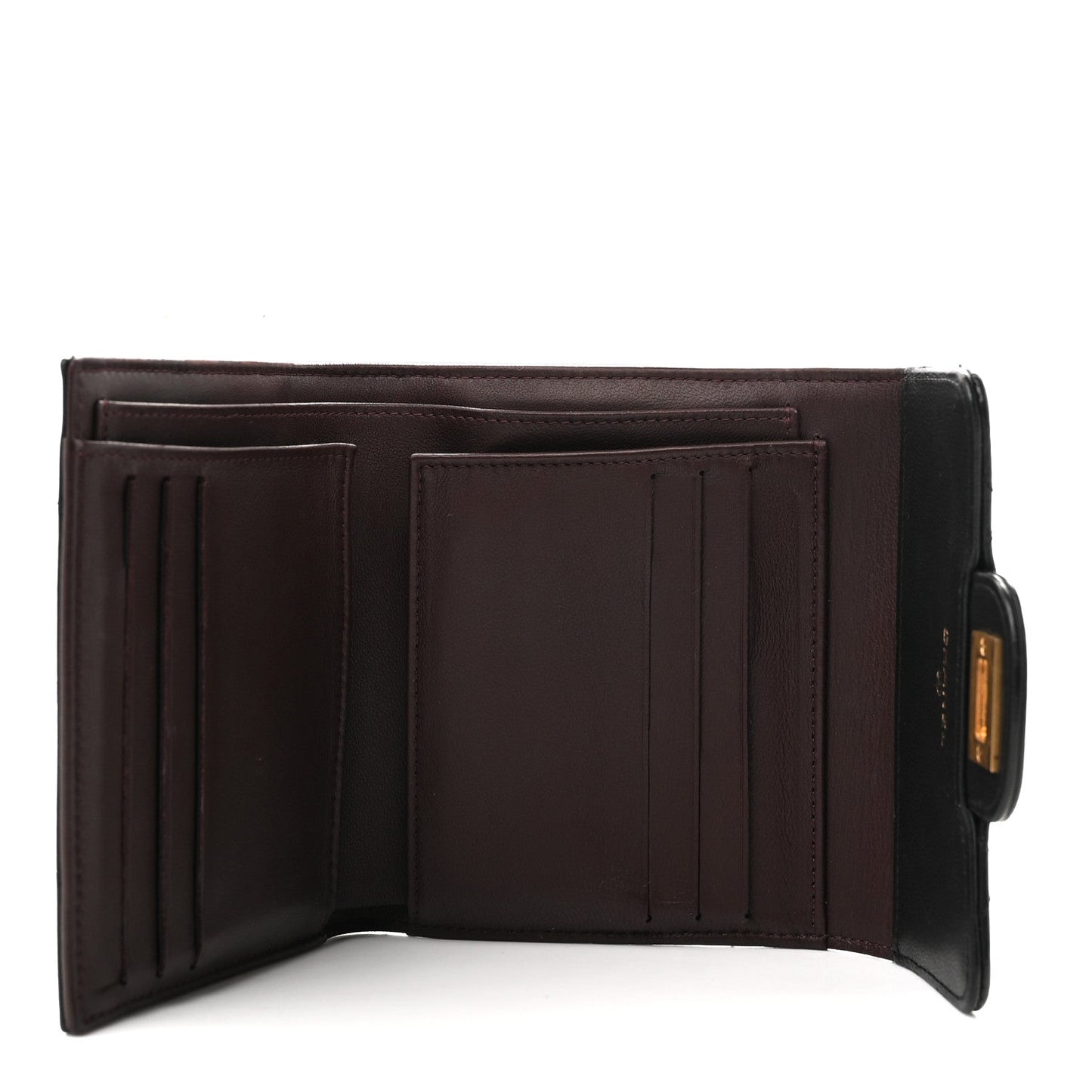 Aged Calfskin Quilted Reissue Compact Wallet Black