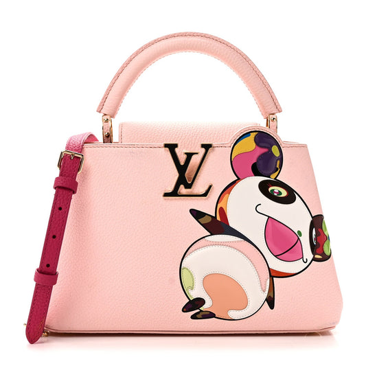 LV X TM Taurillon Superflat Panda Capucines BB Opal Pink