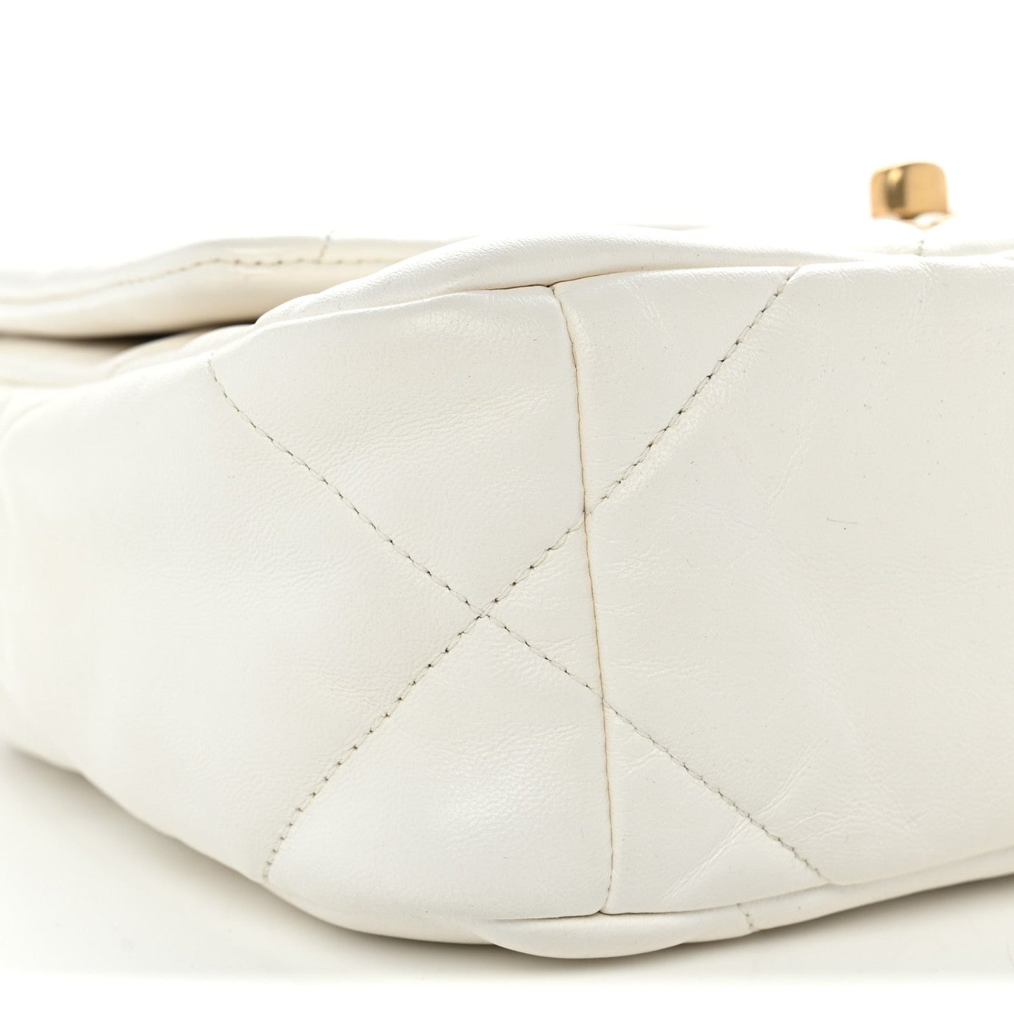 Goatskin Quilted Medium Chanel 19 Flap White