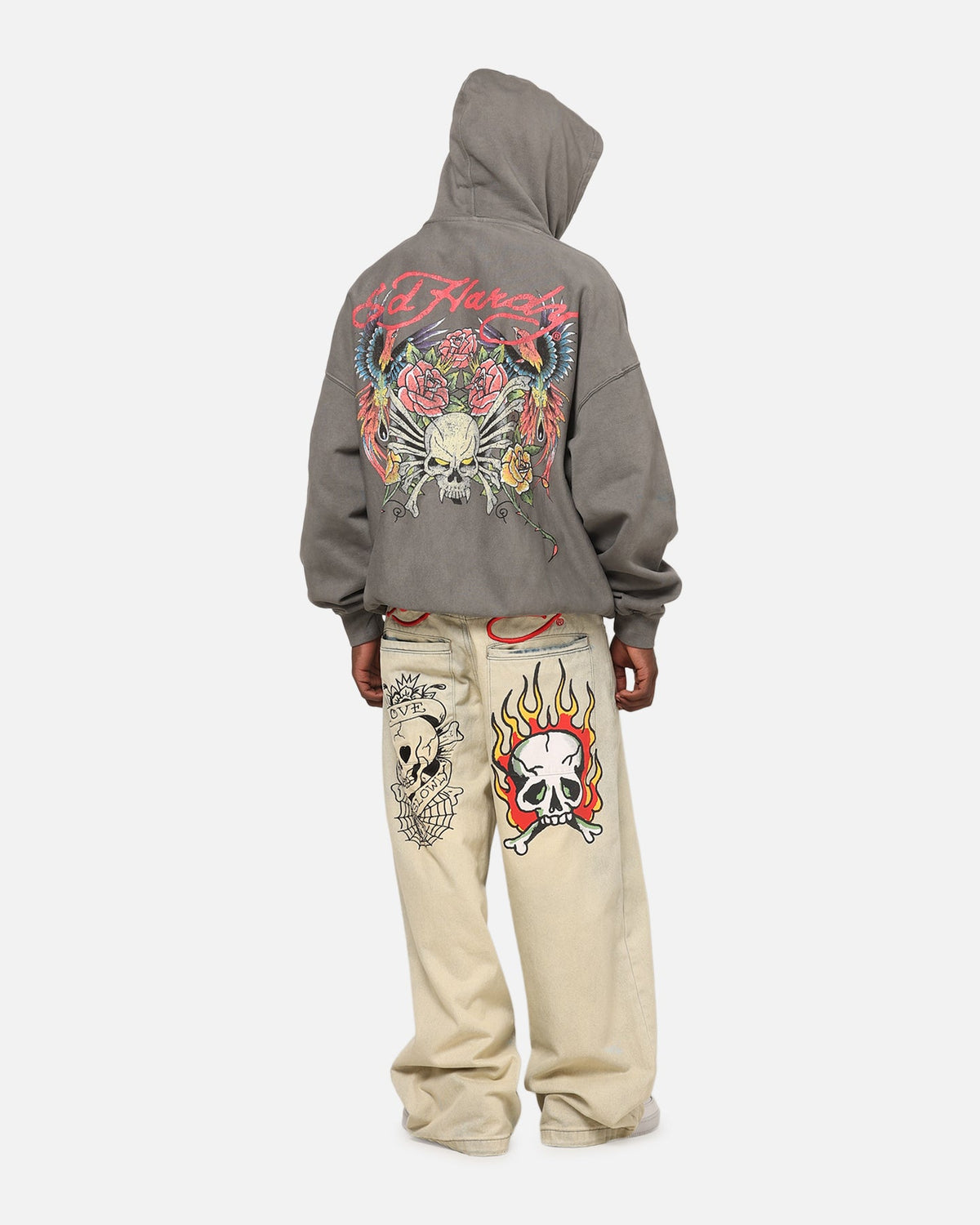Ed Hardy Boom Hoodie Washed Charcoal